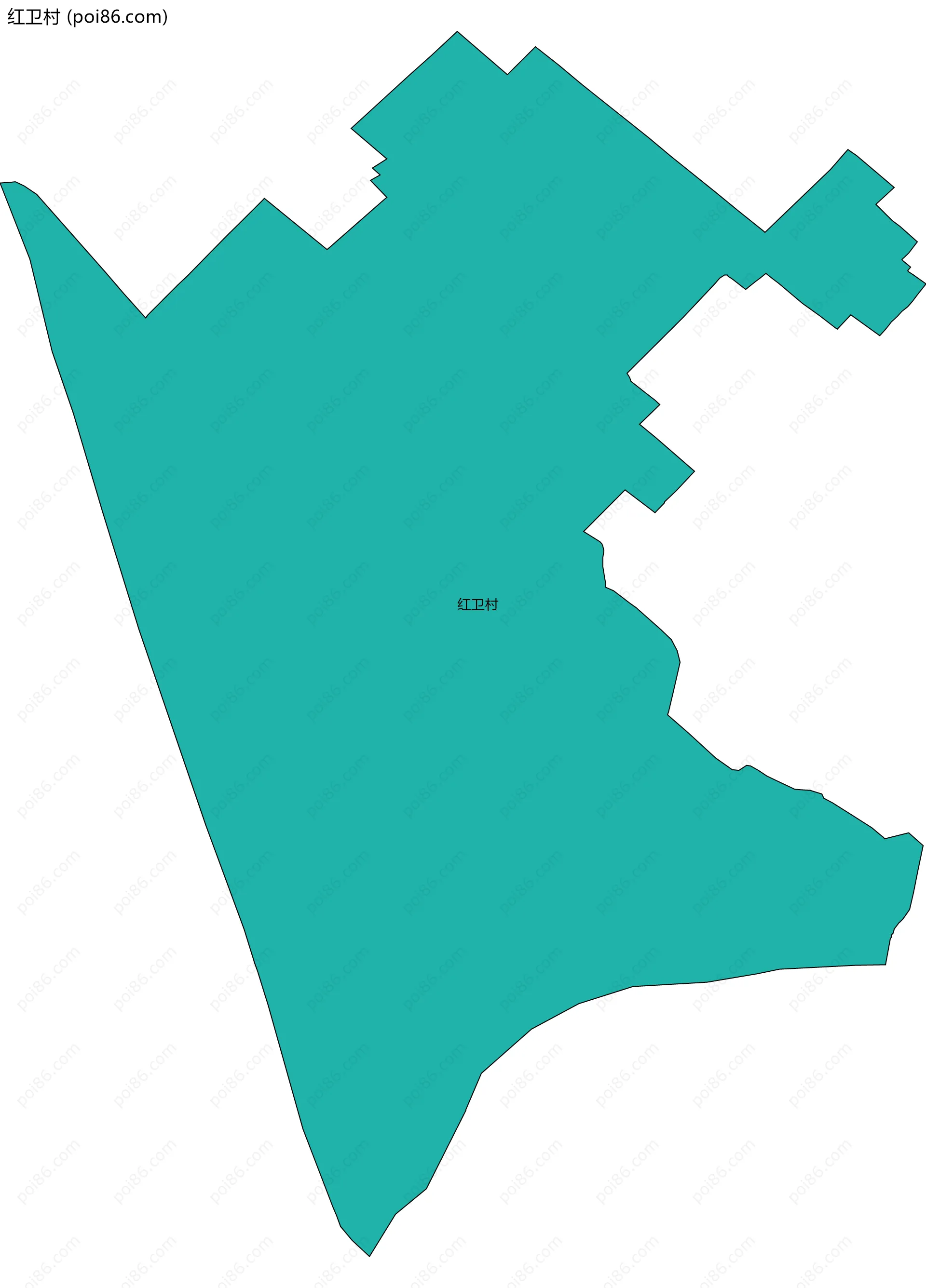 红卫村边界地图
