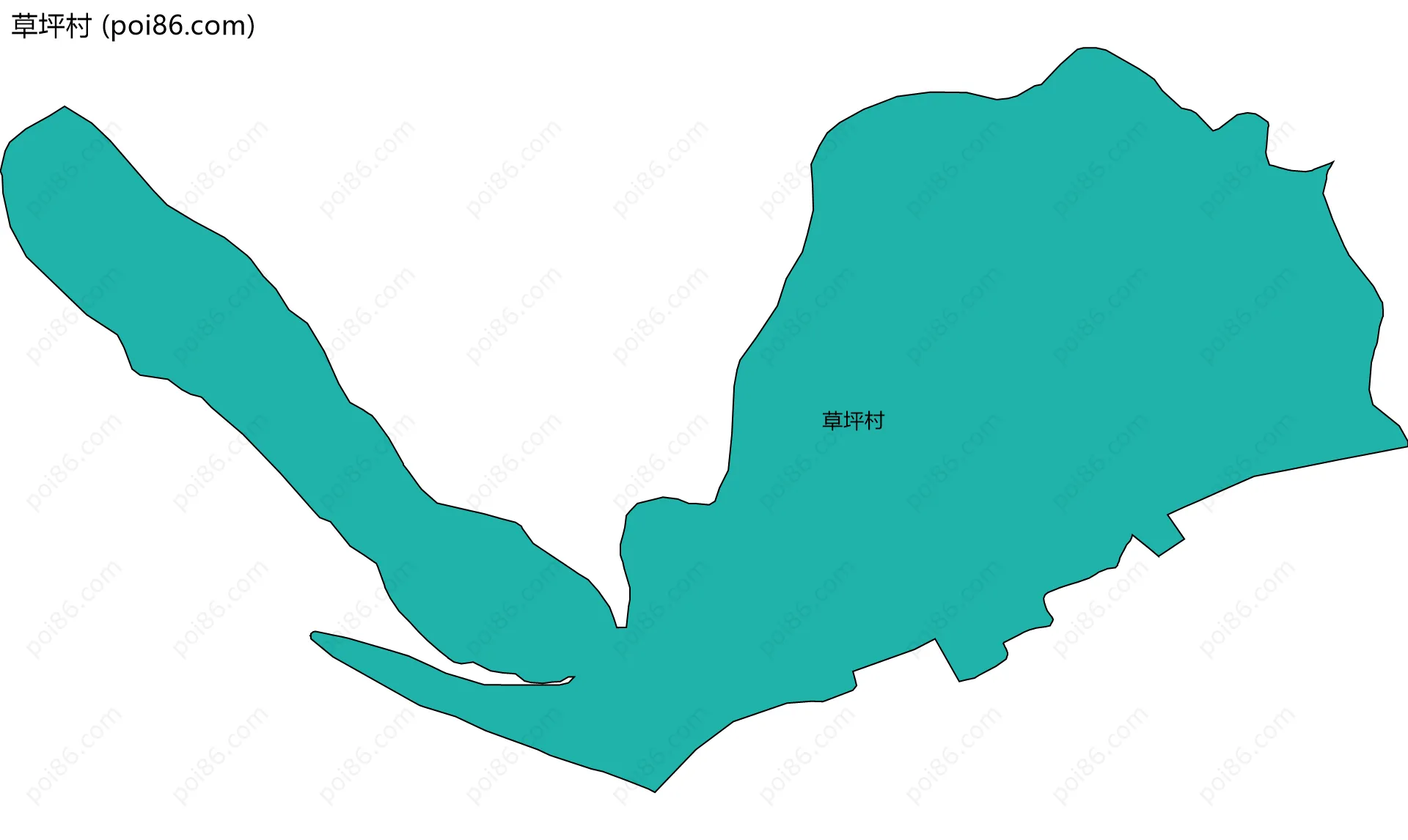 草坪村边界地图