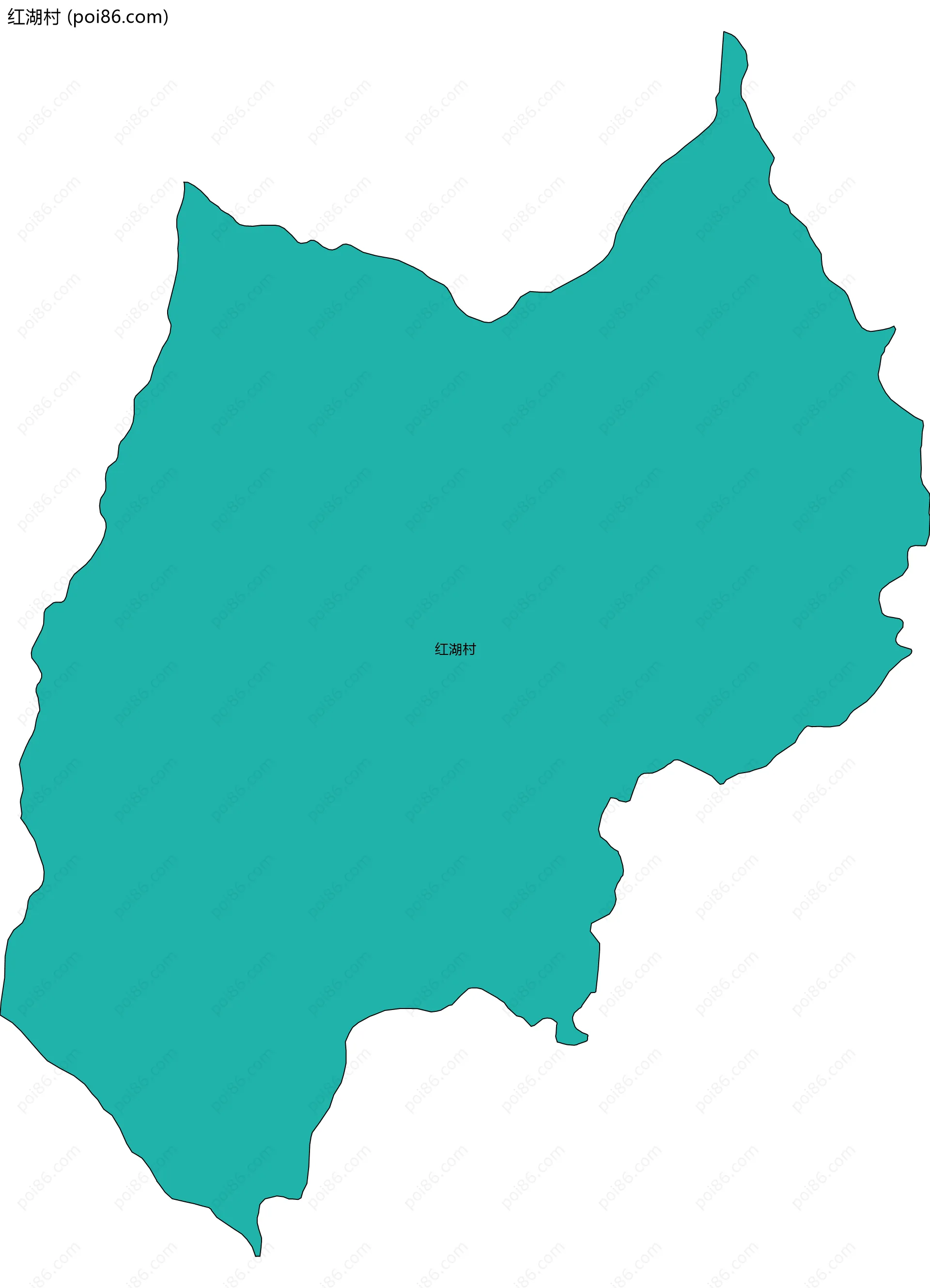 红湖村边界地图