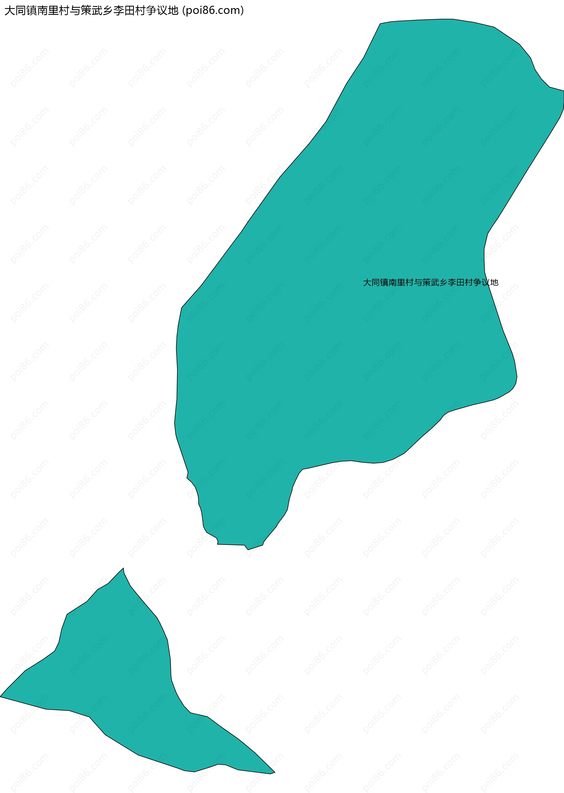 大同镇南里村与策武乡李田村争议地边界地图