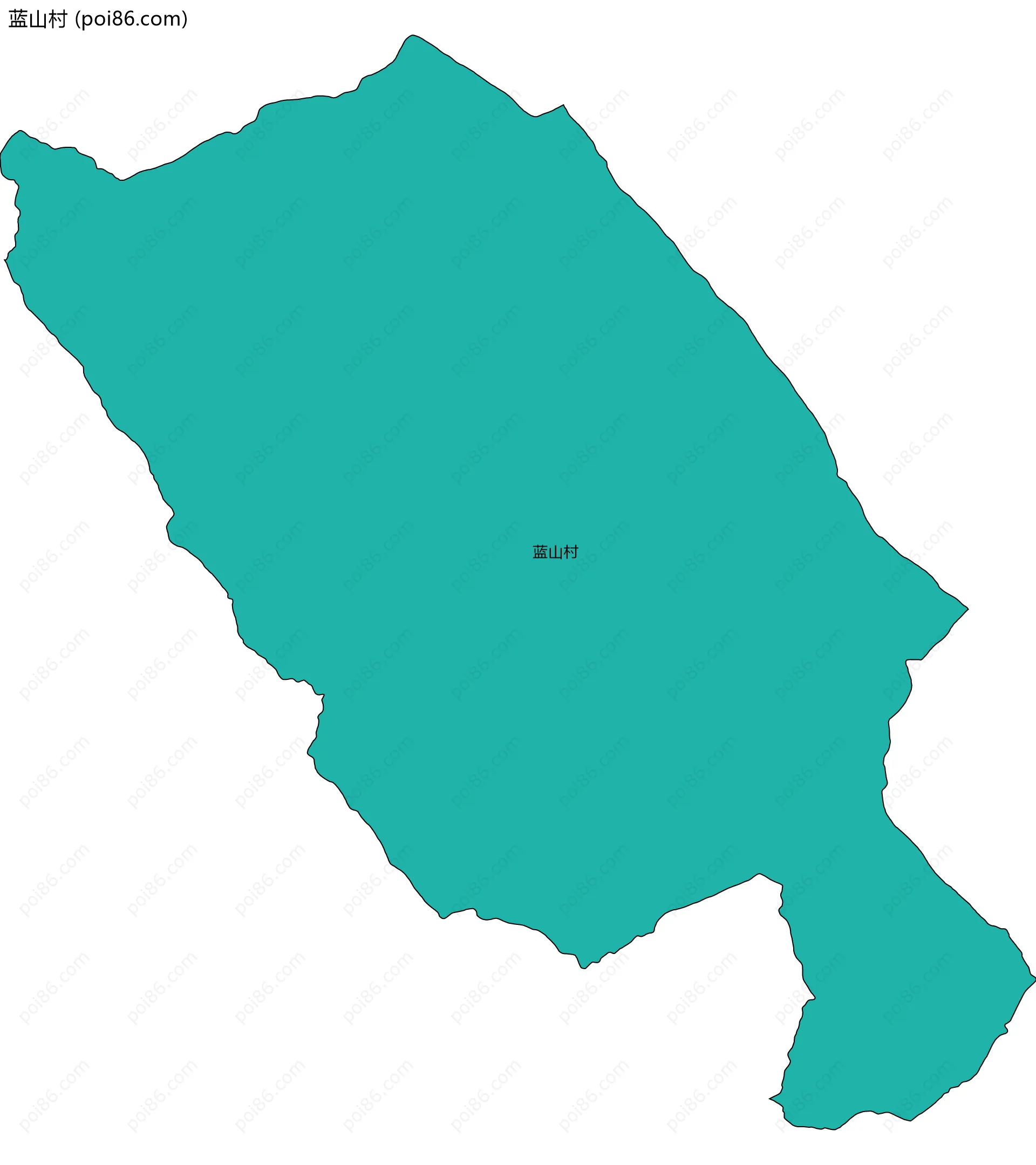 蓝山村边界地图