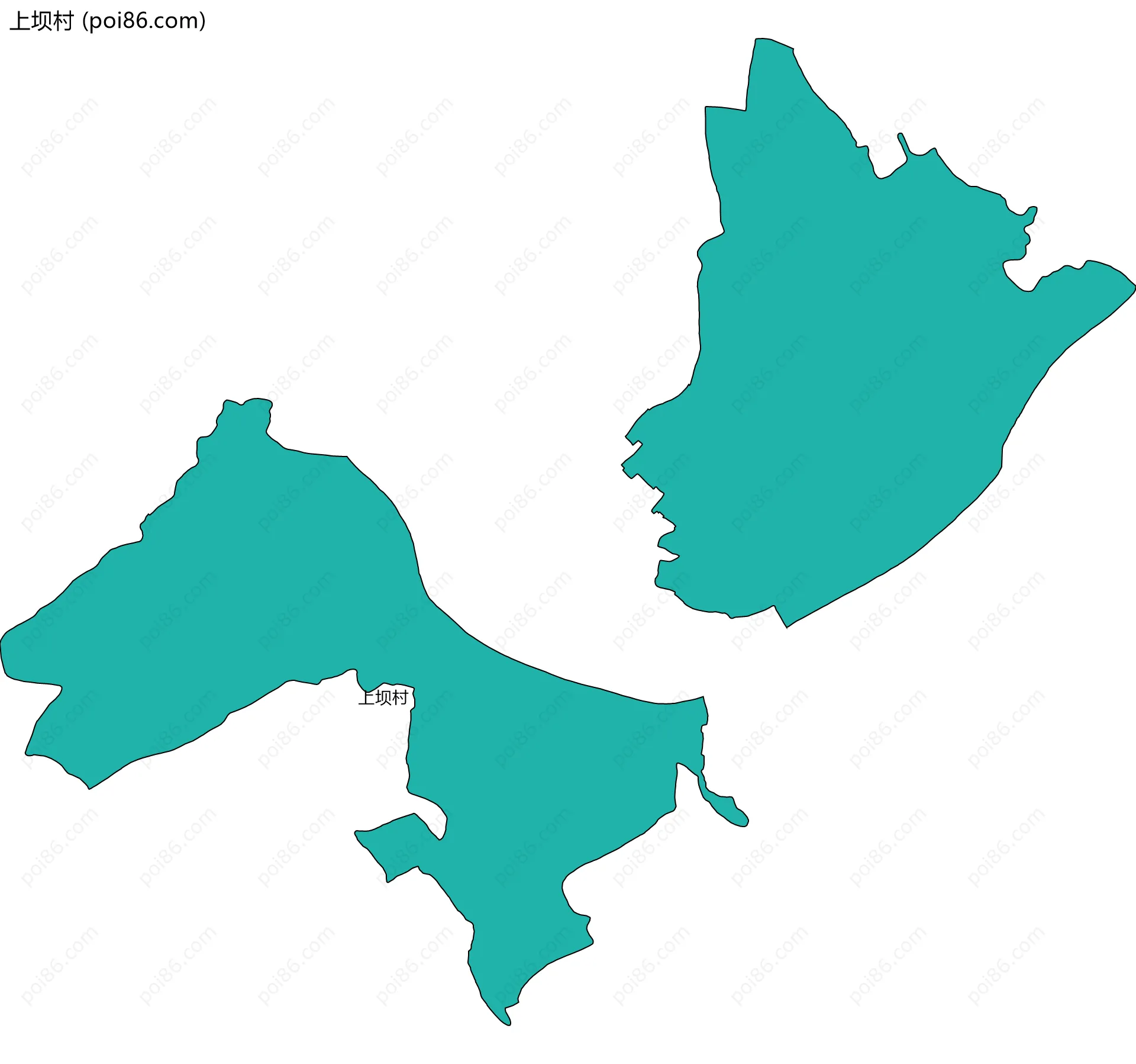 上坝村边界地图