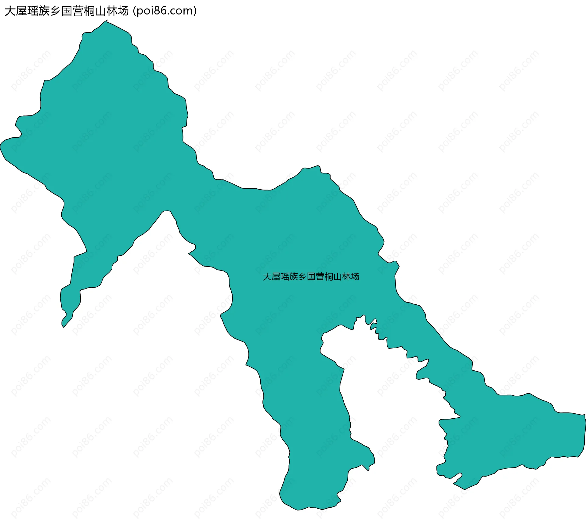 大屋瑶族乡国营桐山林场边界地图