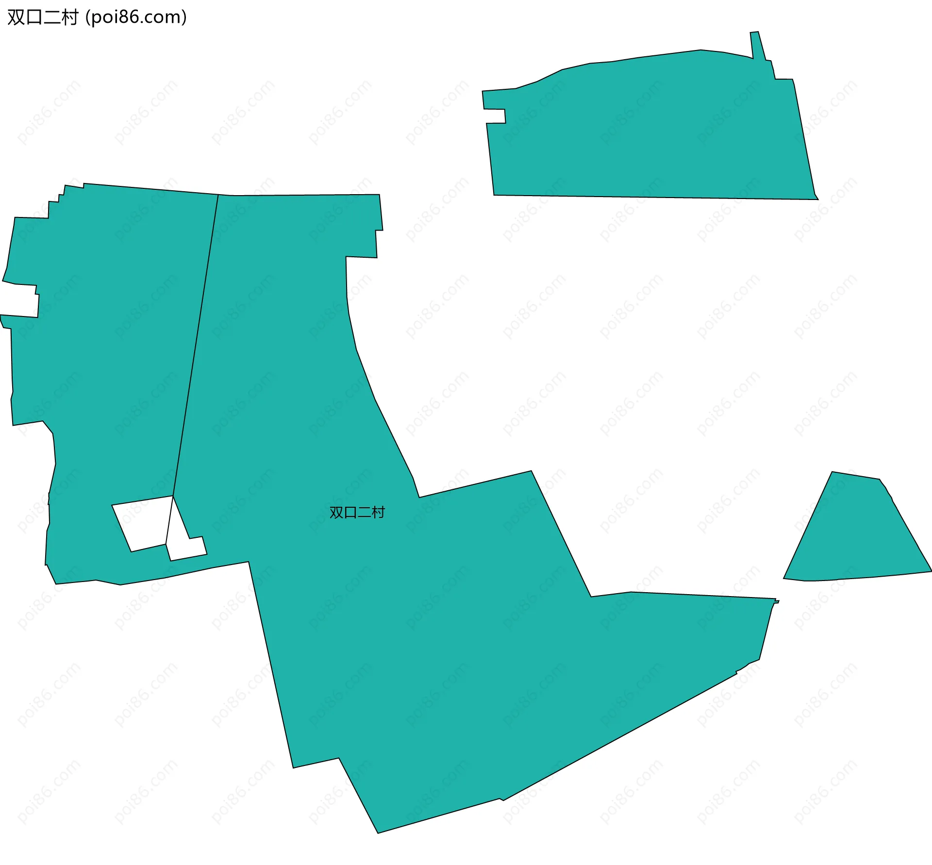 双口二村边界地图