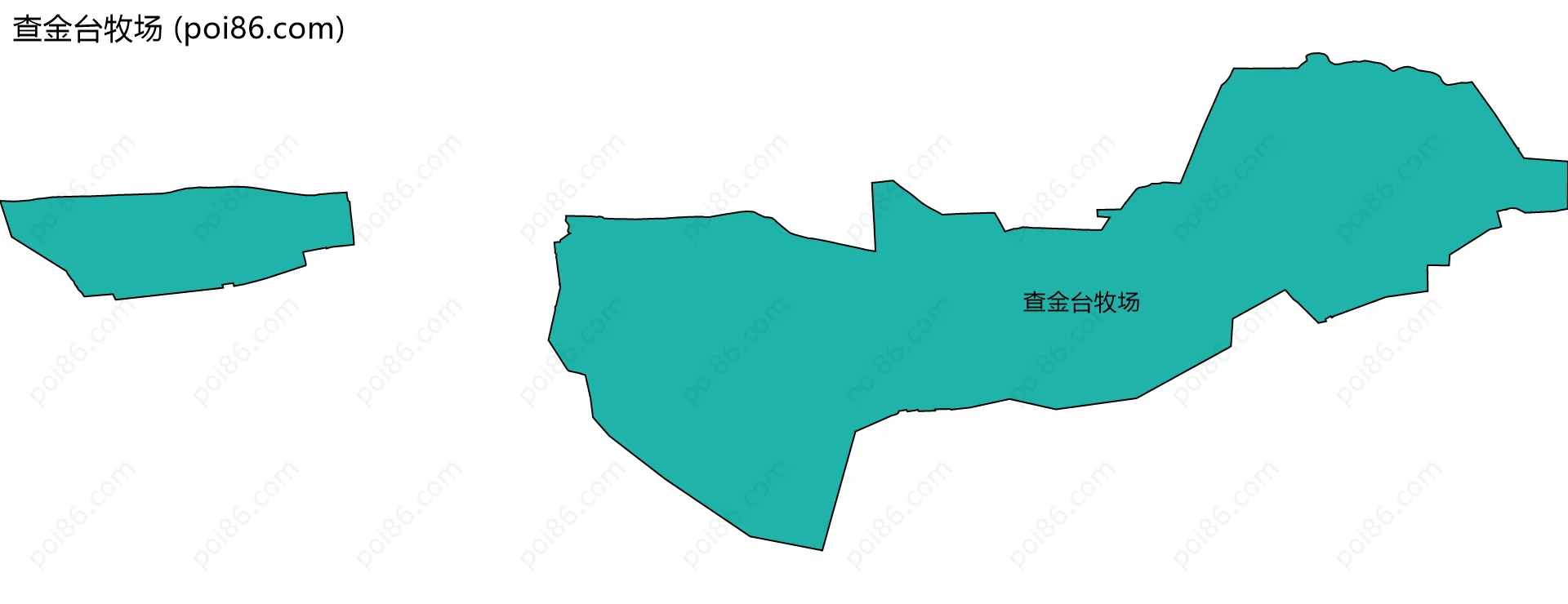 查金台牧场边界地图(五级行政区划)