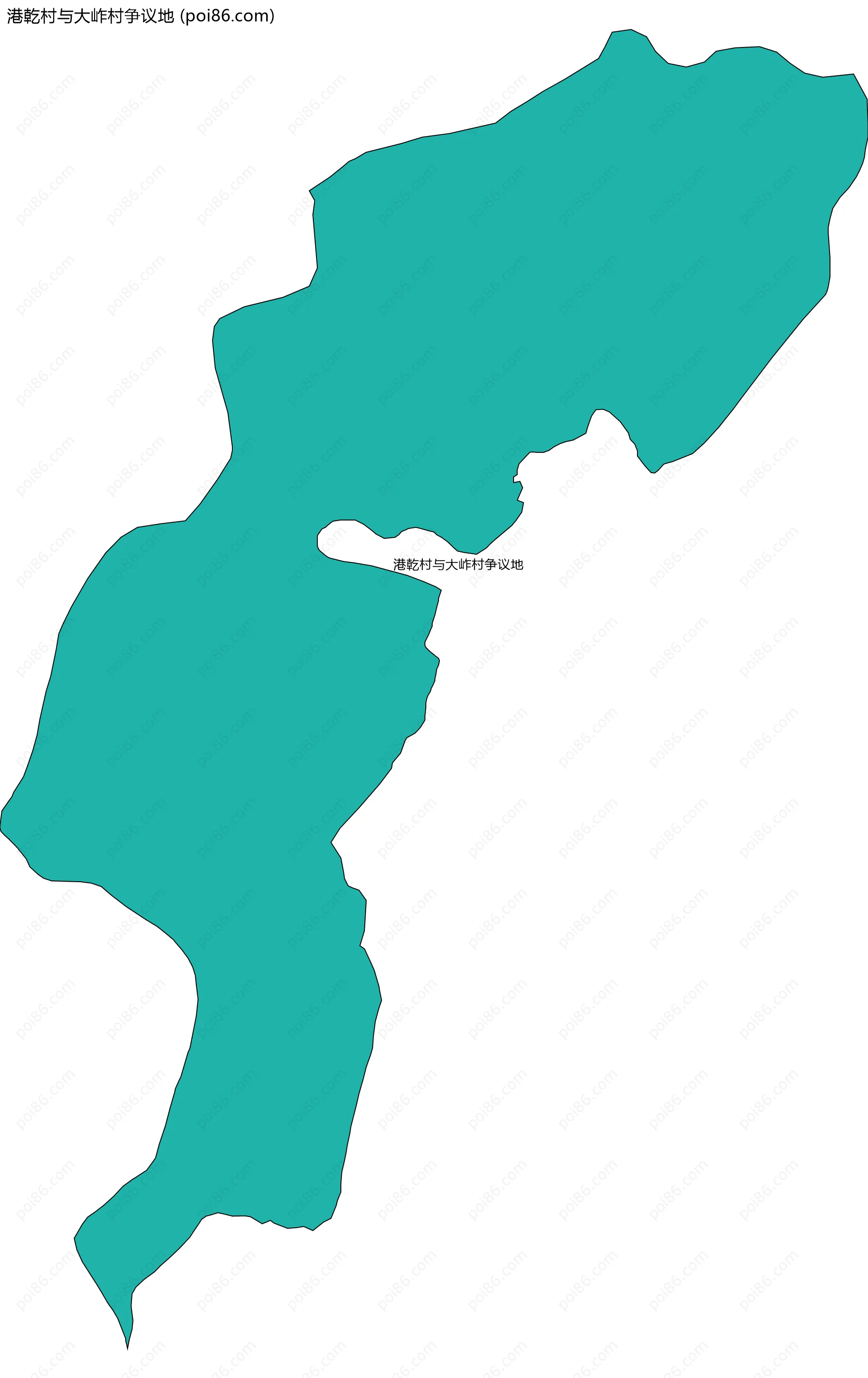 港乾村与大岞村争议地边界地图