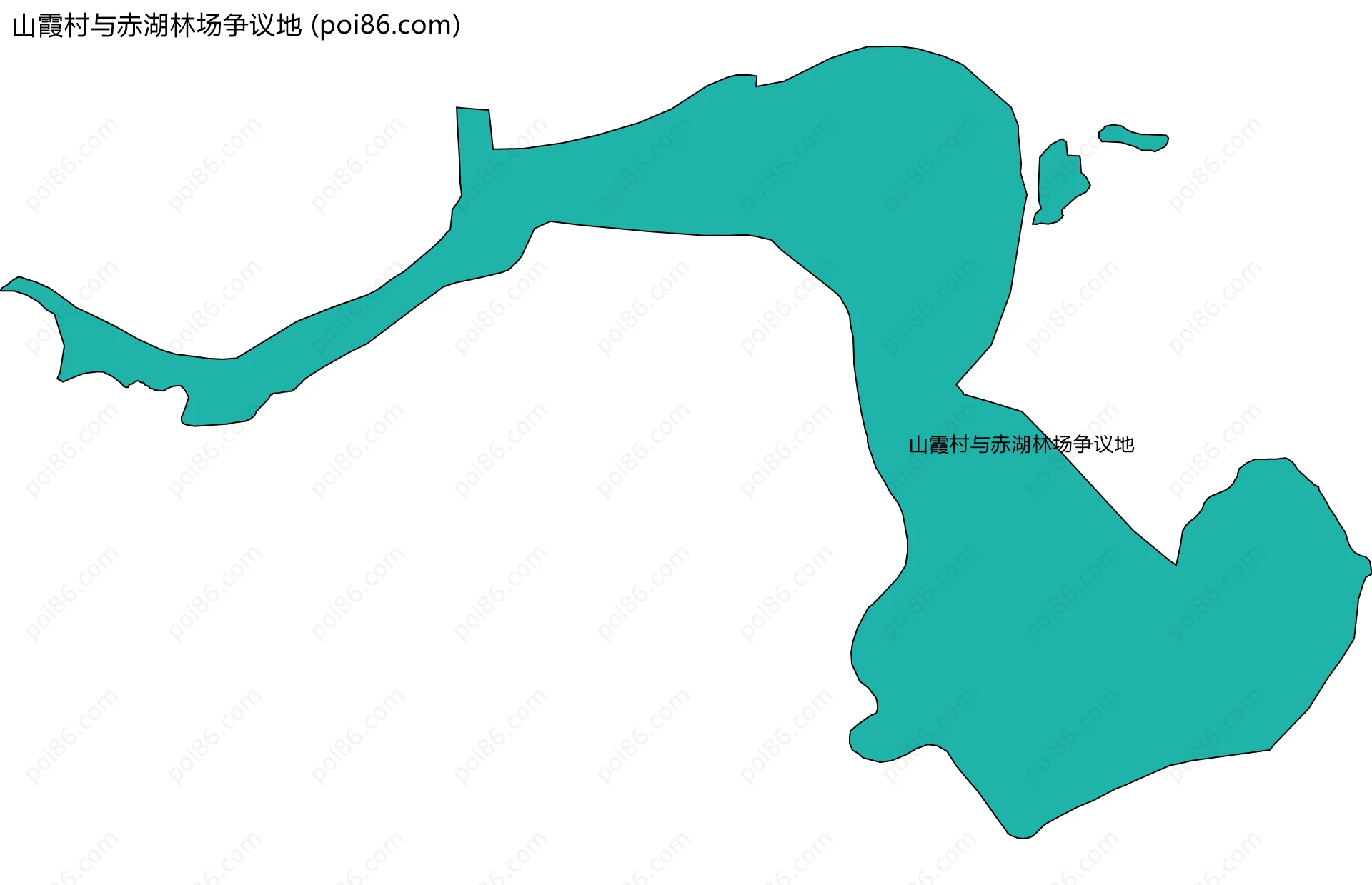 山霞村与赤湖林场争议地边界地图