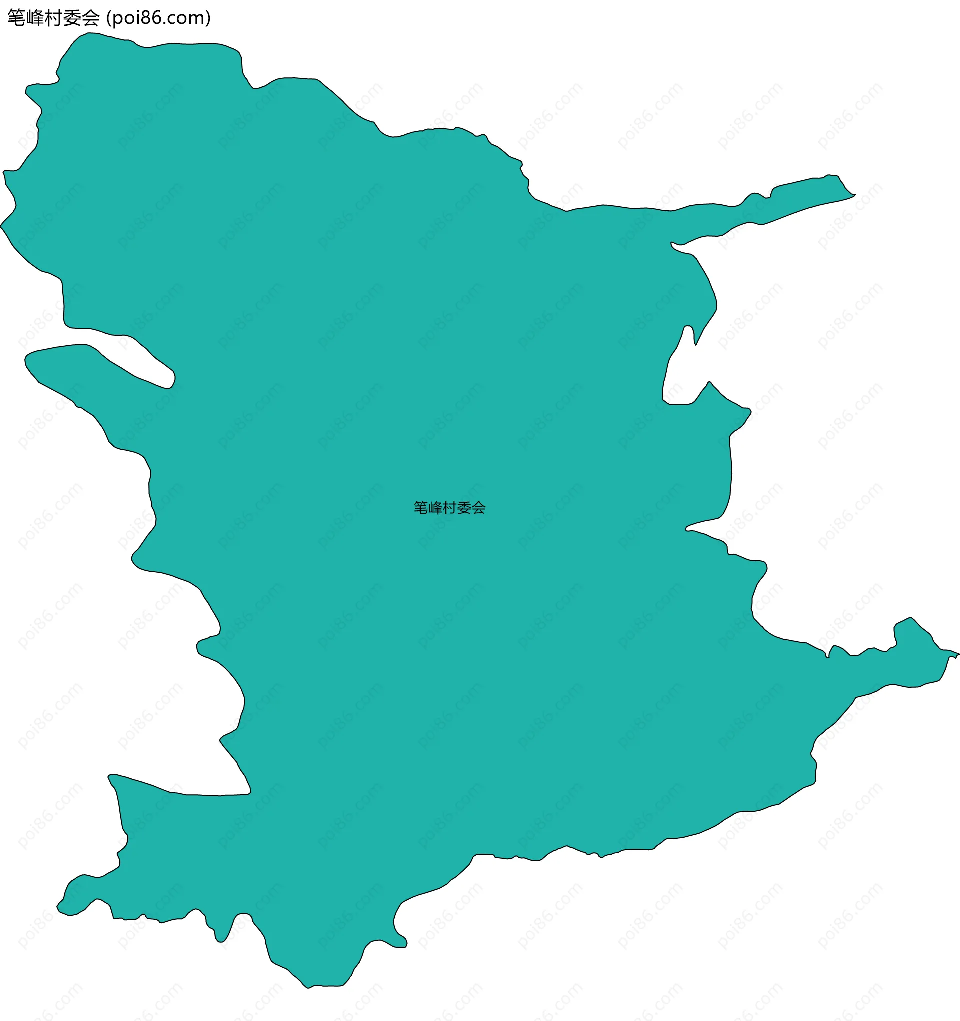 笔峰村委会边界地图