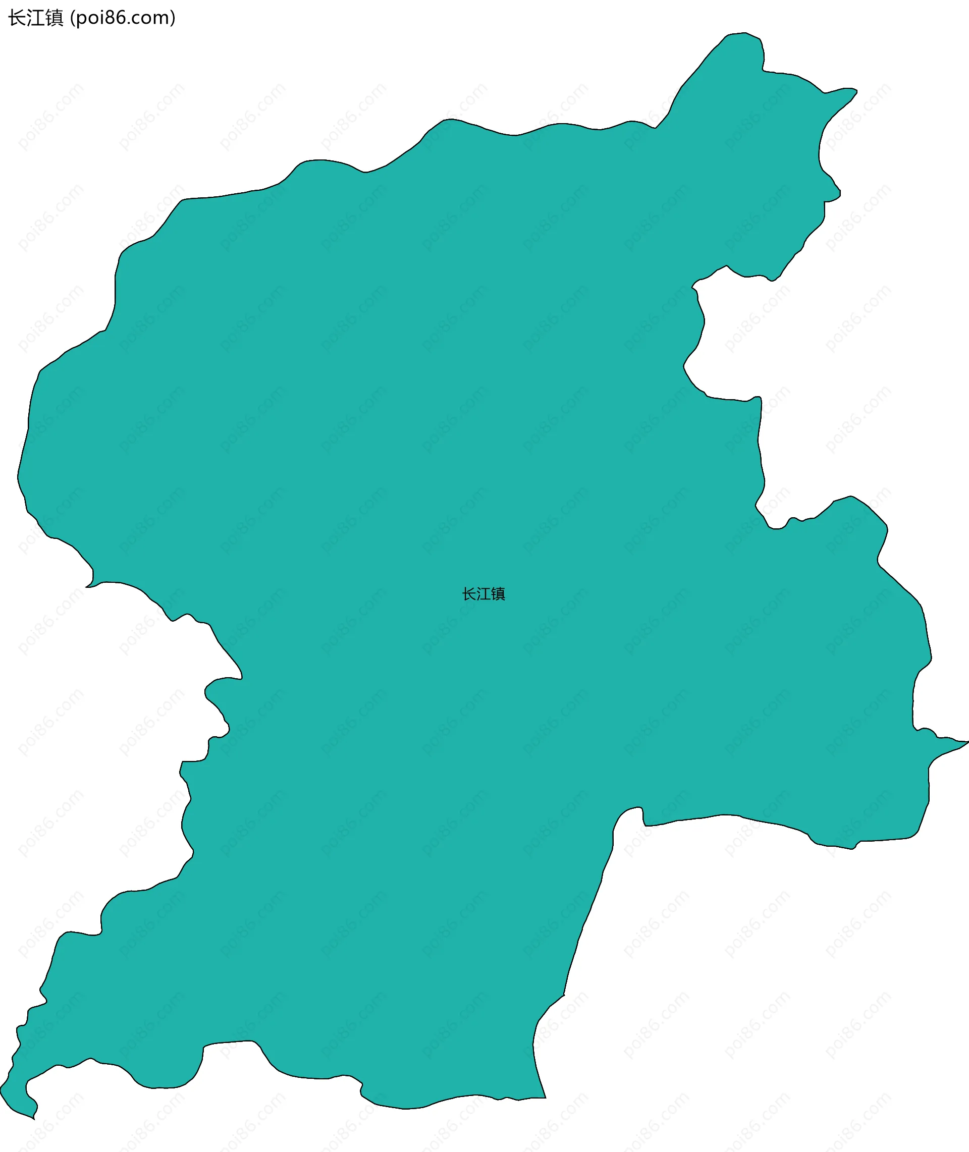 长江镇边界地图(五级行政区划)