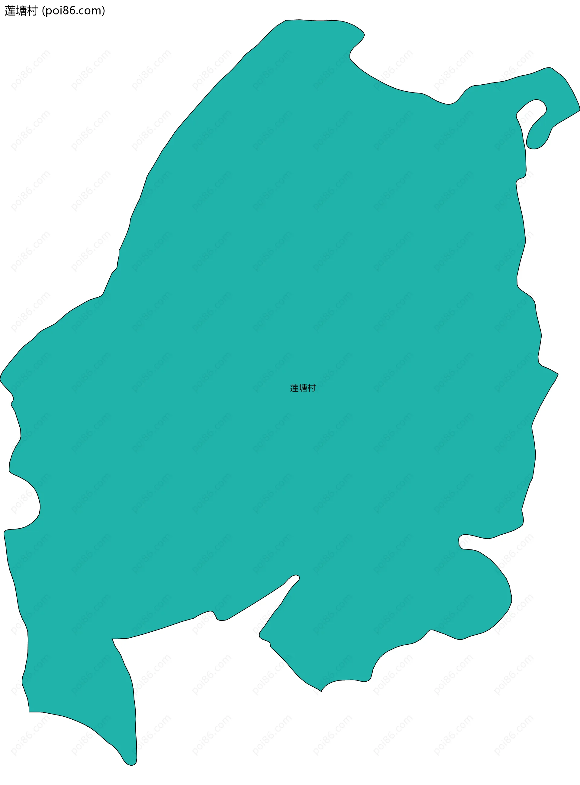 莲塘村边界地图