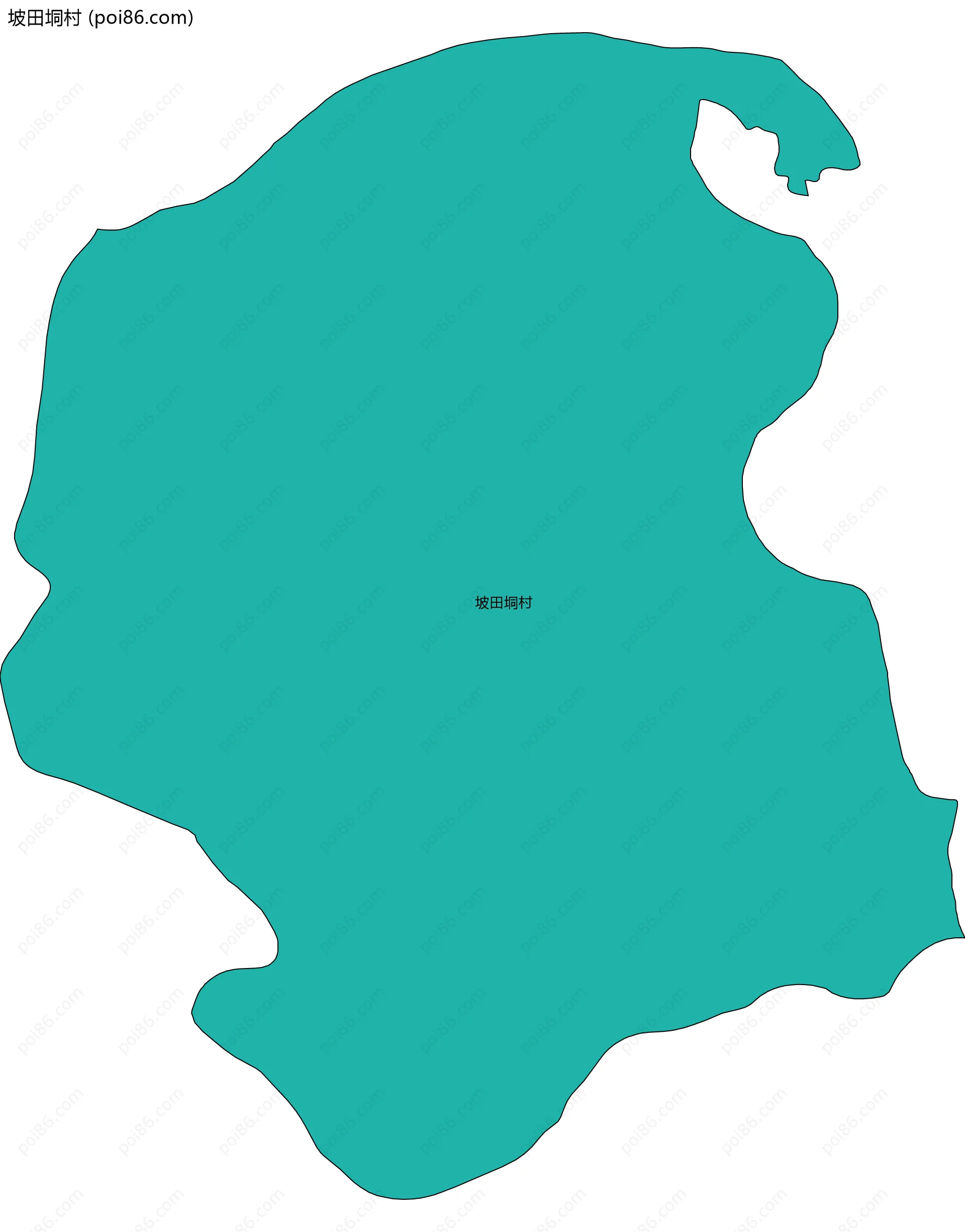 坡田垌村边界地图