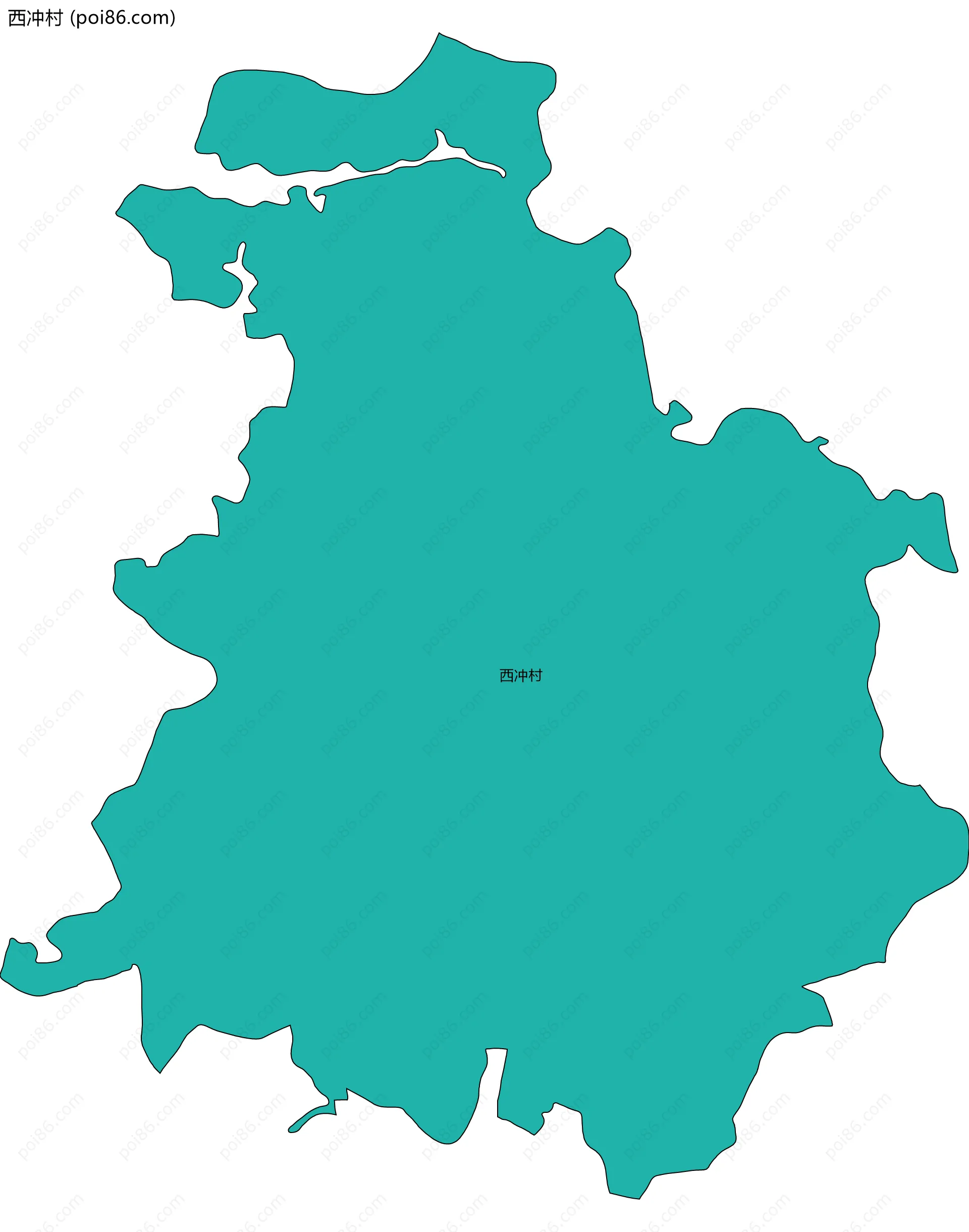 西冲村边界地图