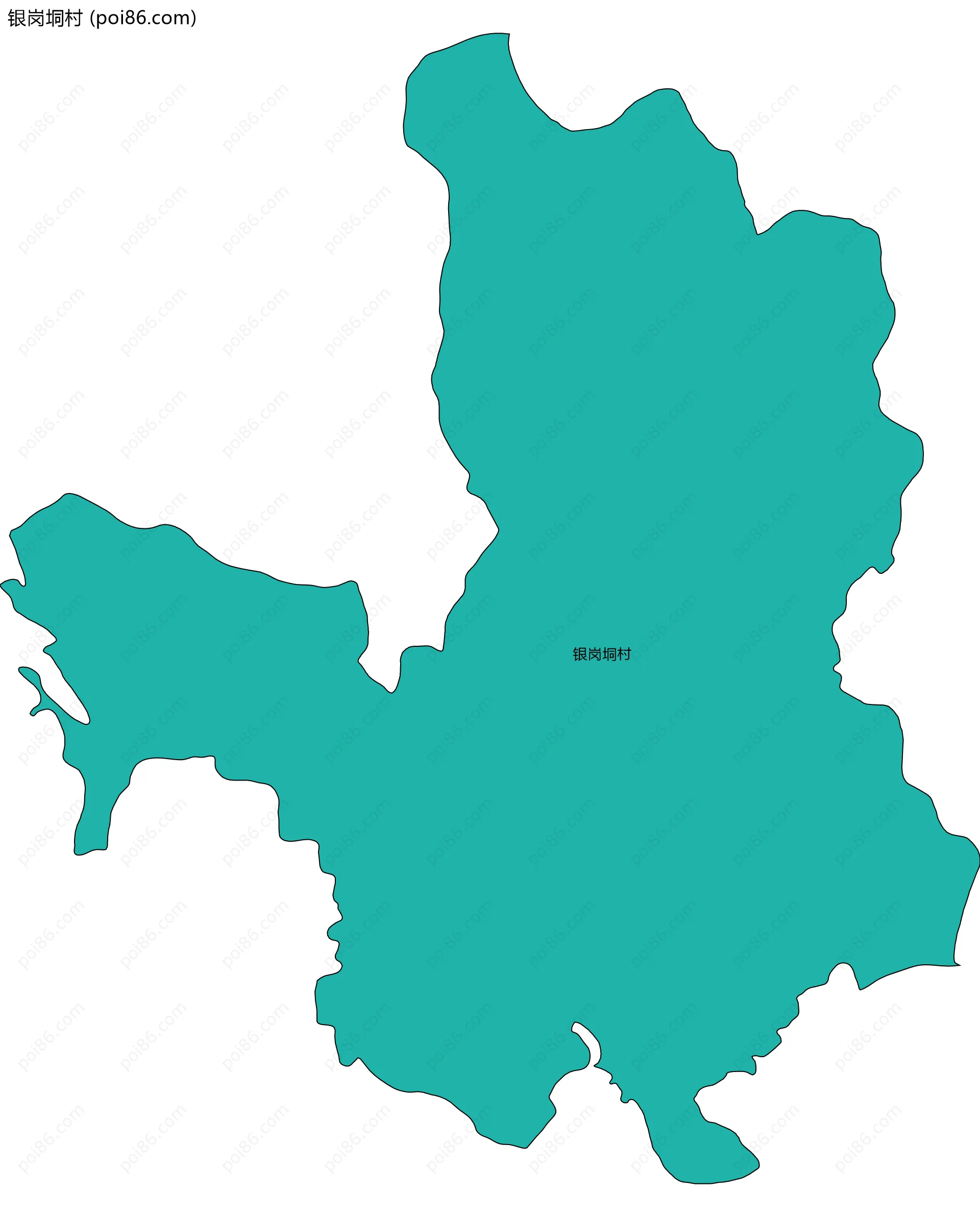 银岗垌村边界地图