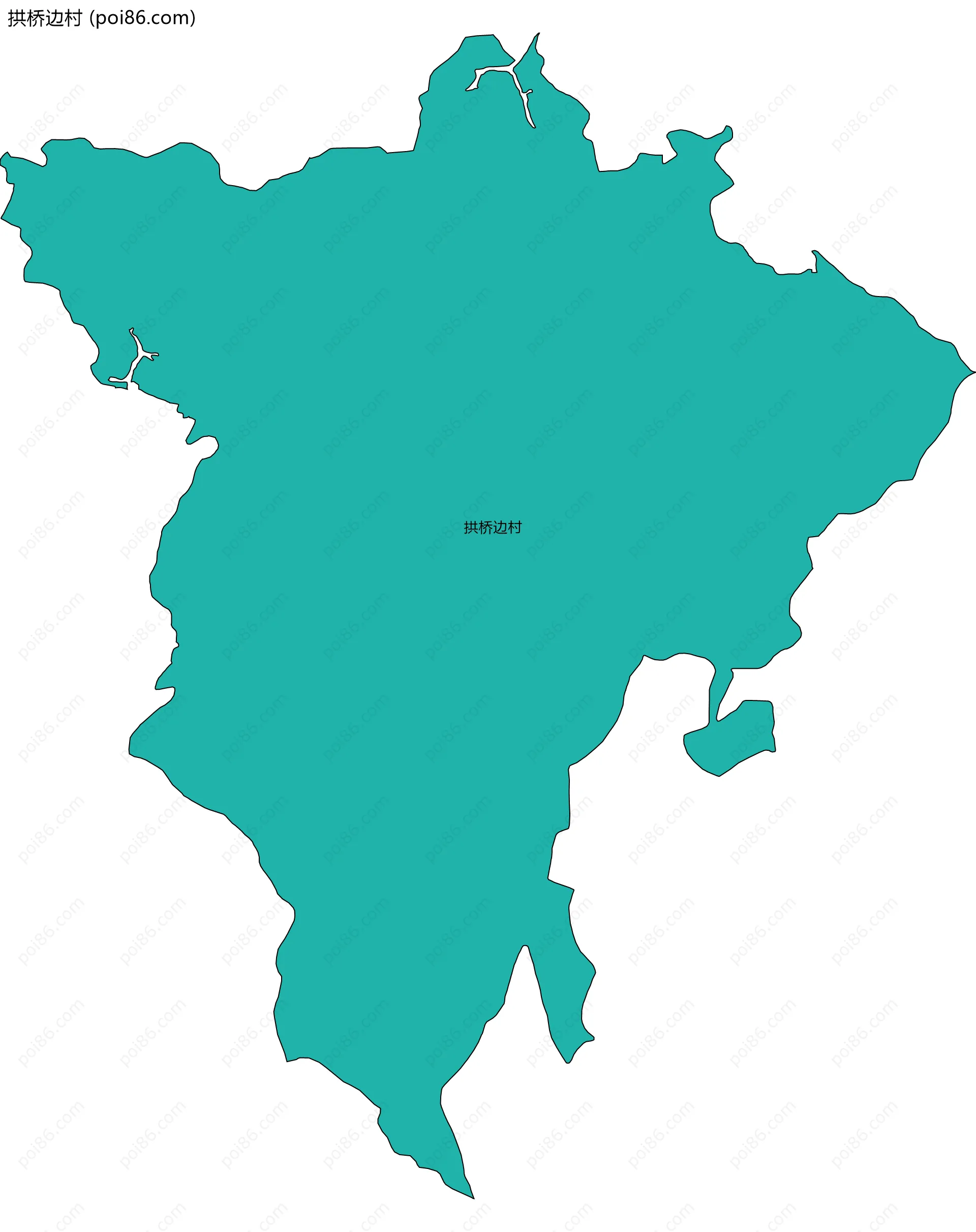 拱桥边村边界地图