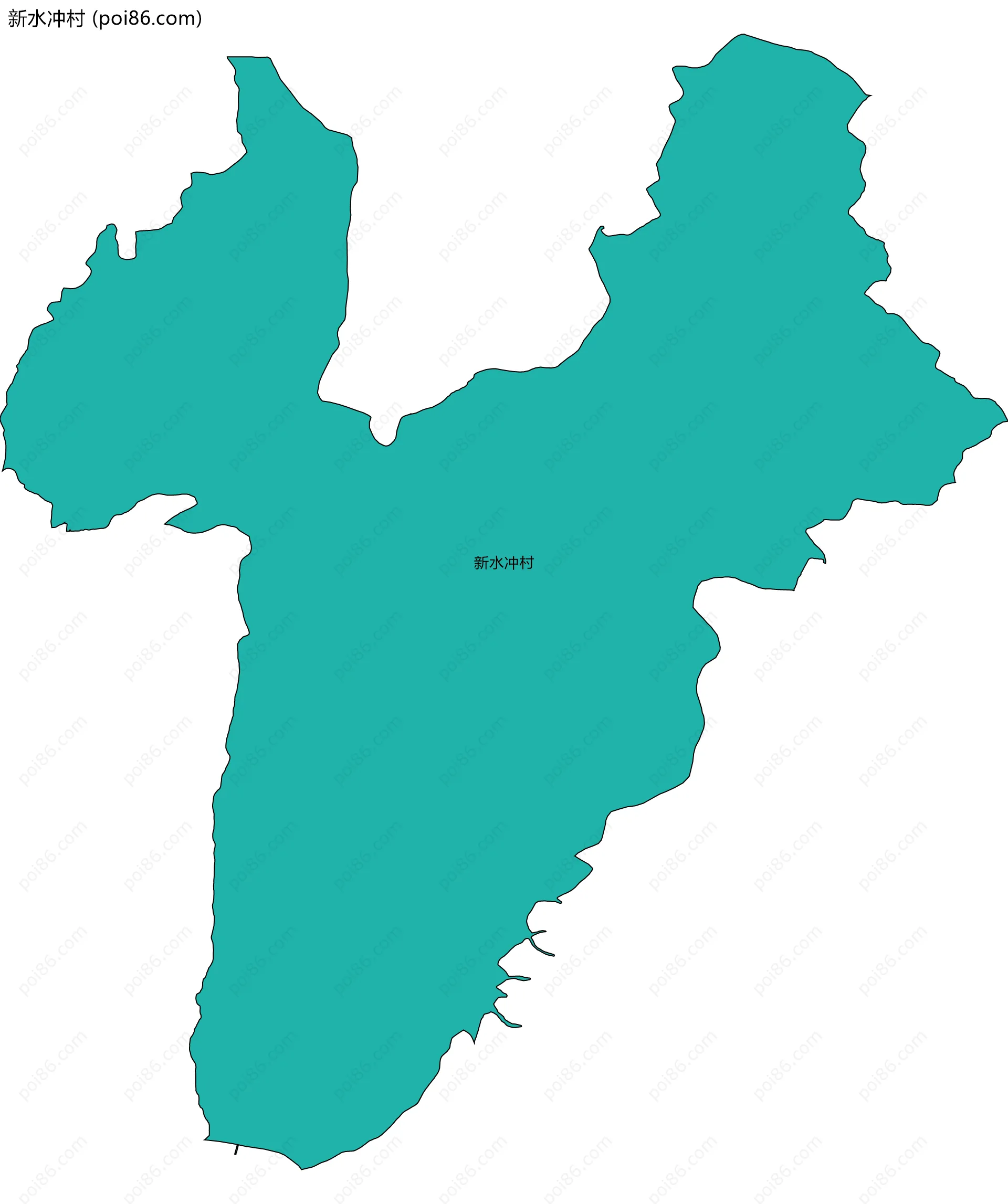 新水冲村边界地图