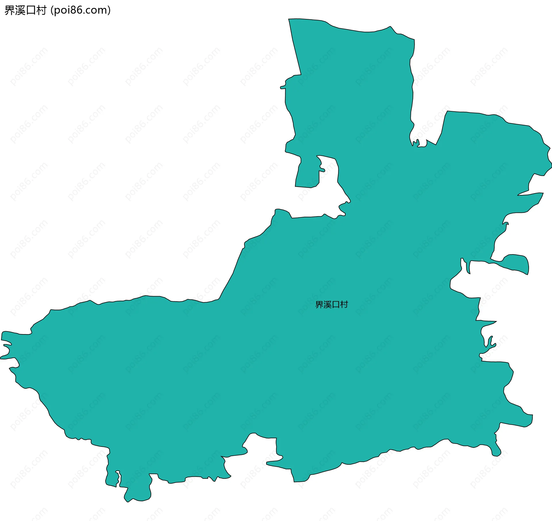 界溪口村边界地图