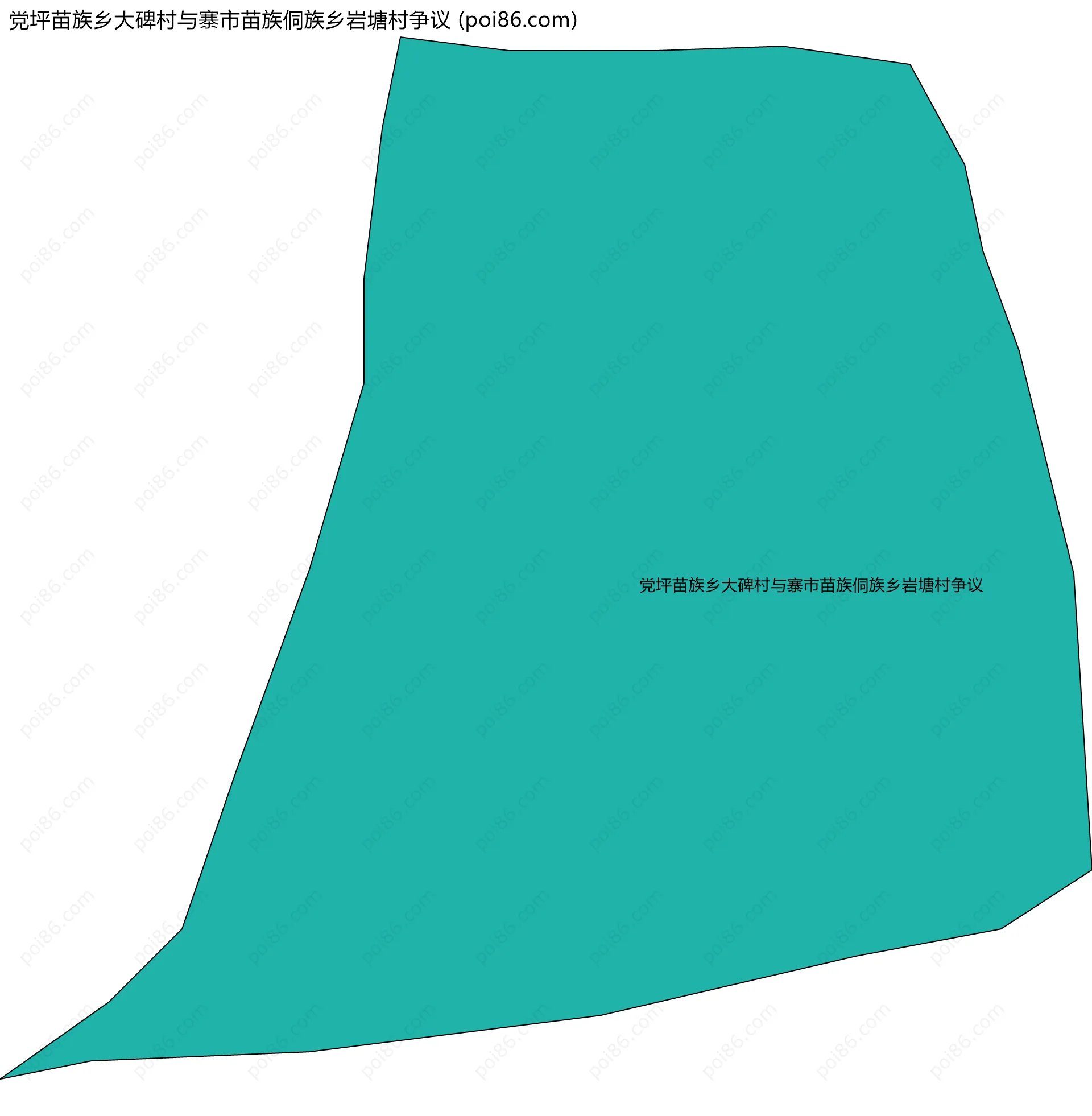 党坪苗族乡大碑村与寨市苗族侗族乡岩塘村争议边界地图