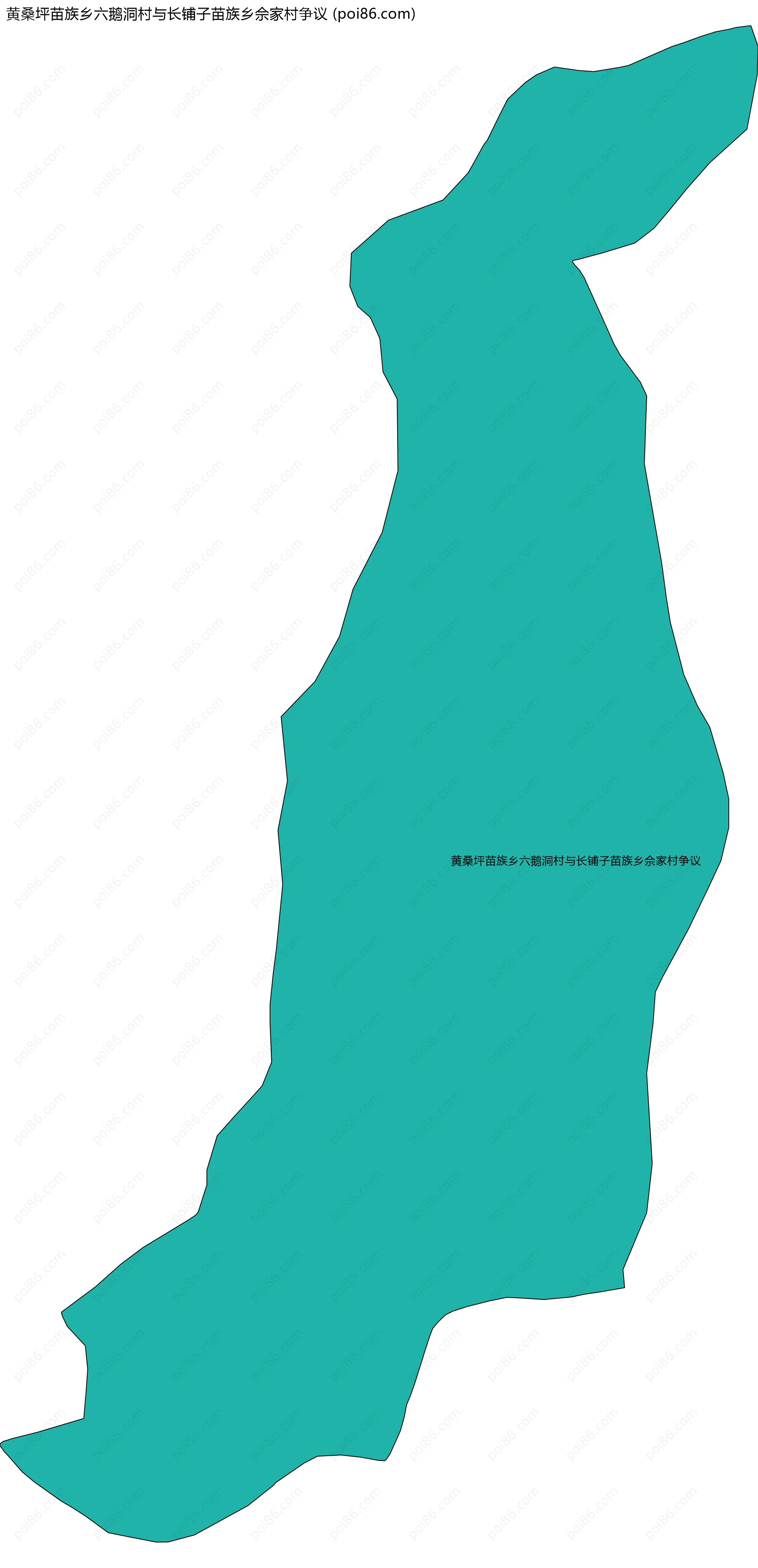 黄桑坪苗族乡六鹅洞村与长铺子苗族乡佘家村争议边界地图