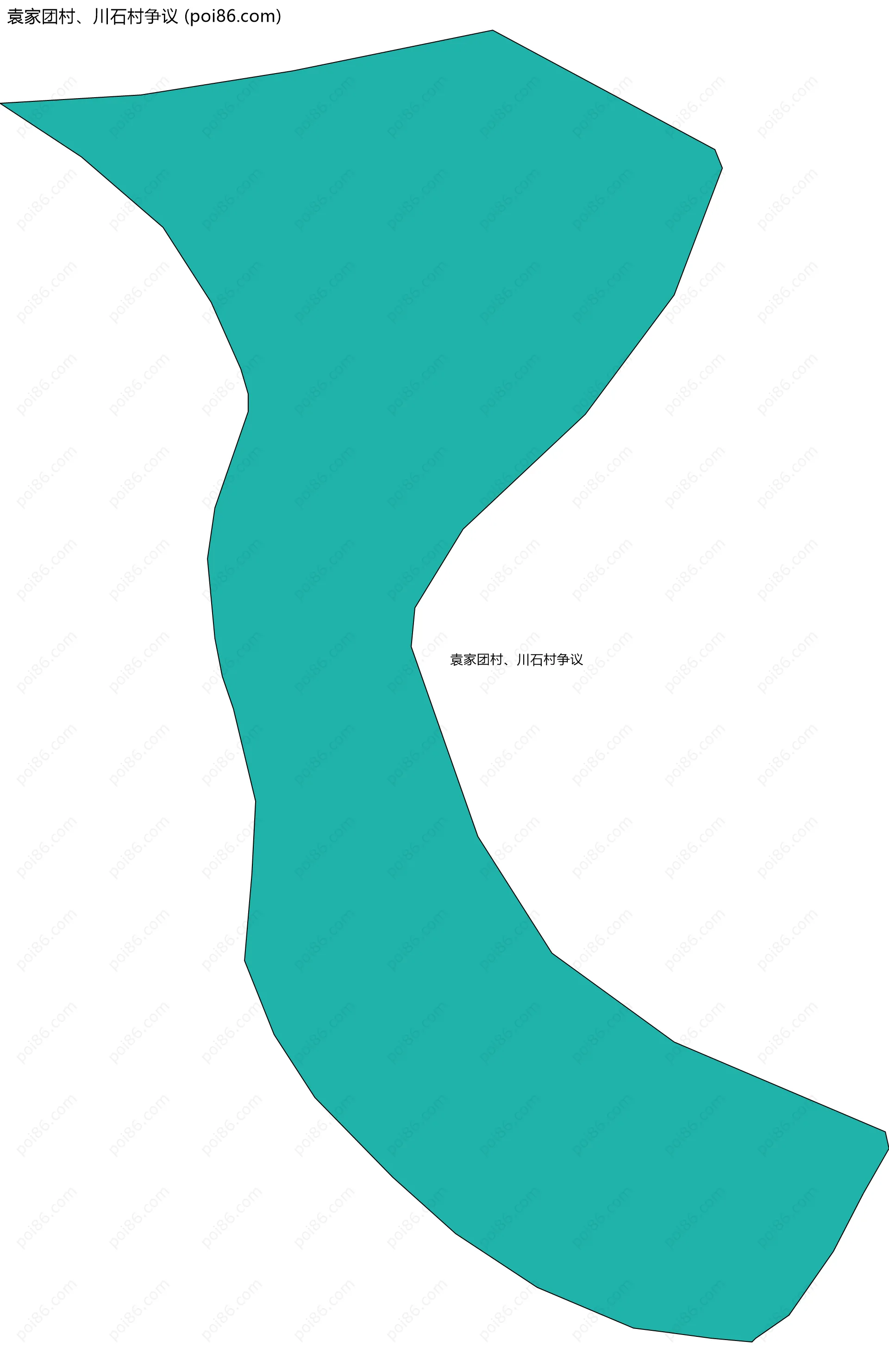 袁家团村、川石村争议边界地图