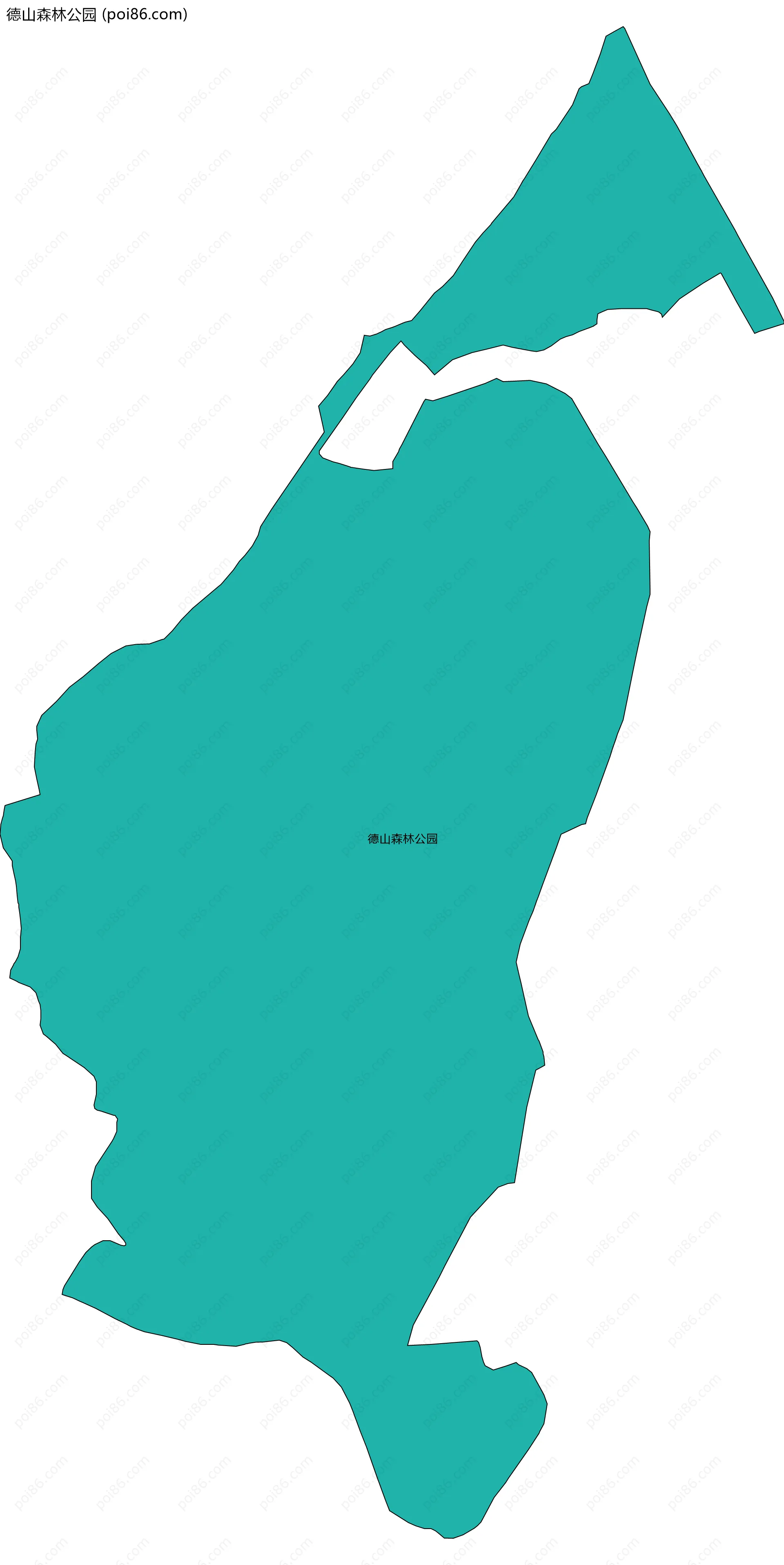 德山森林公园边界地图