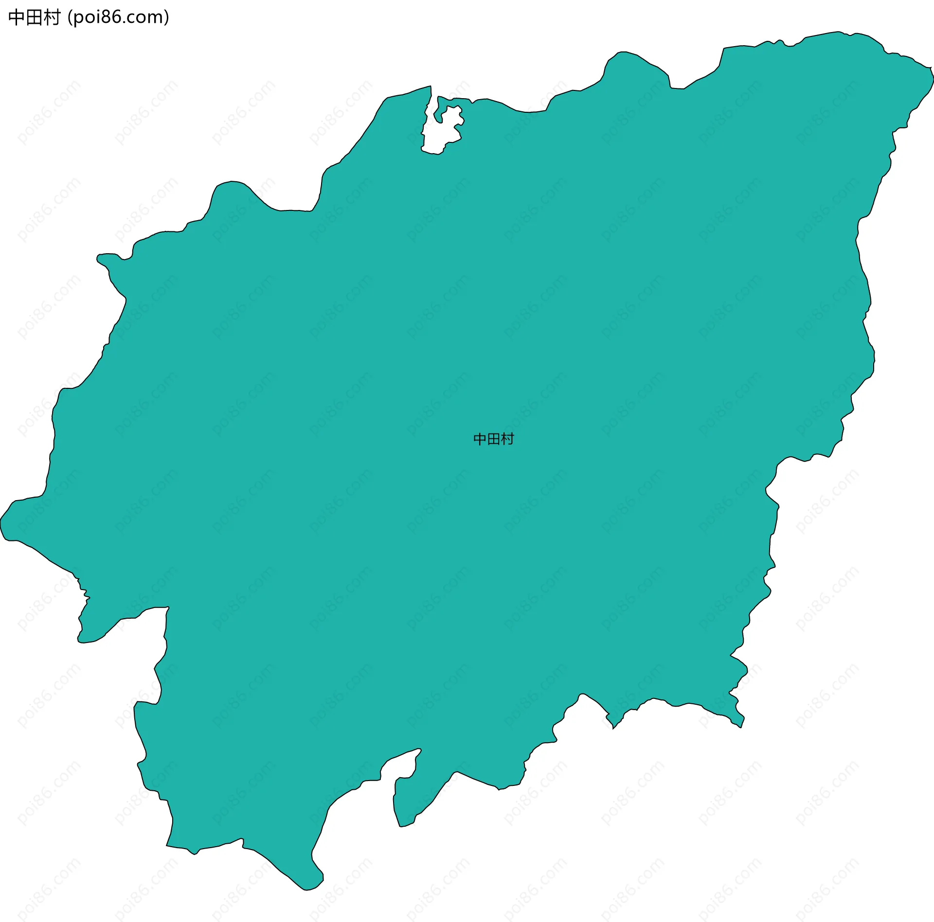 中田村边界地图