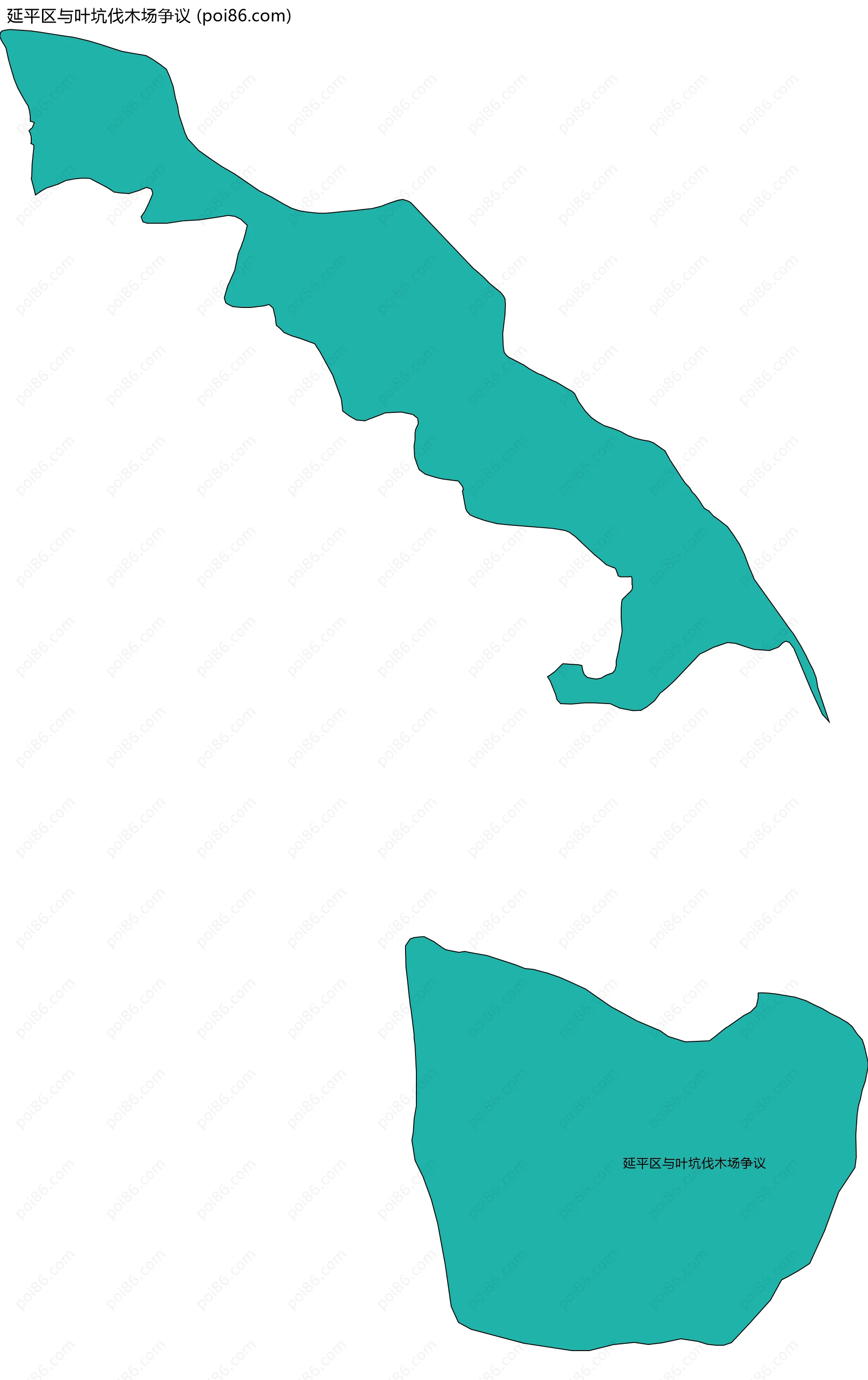 延平区与叶坑伐木场争议边界地图