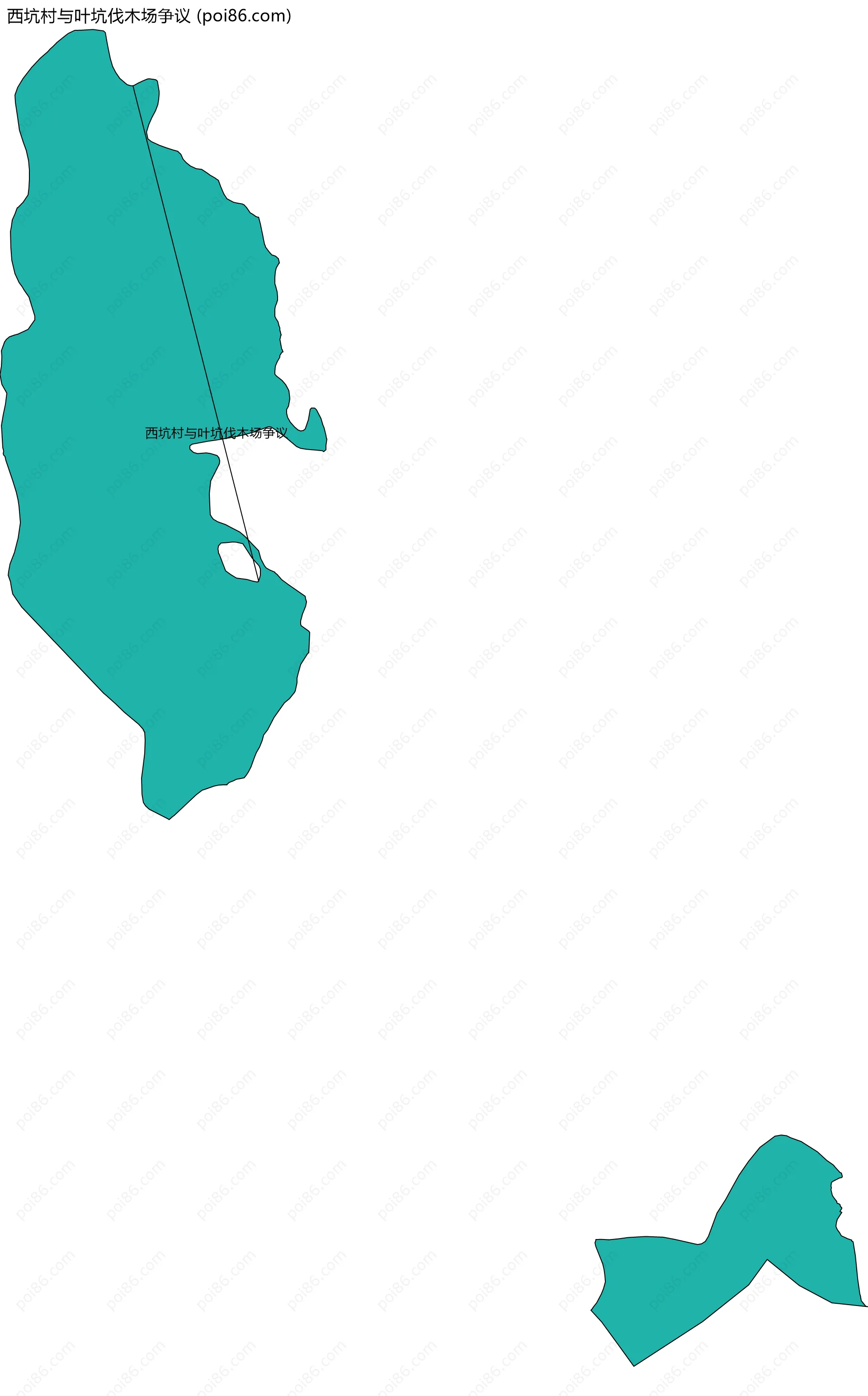 西坑村与叶坑伐木场争议边界地图