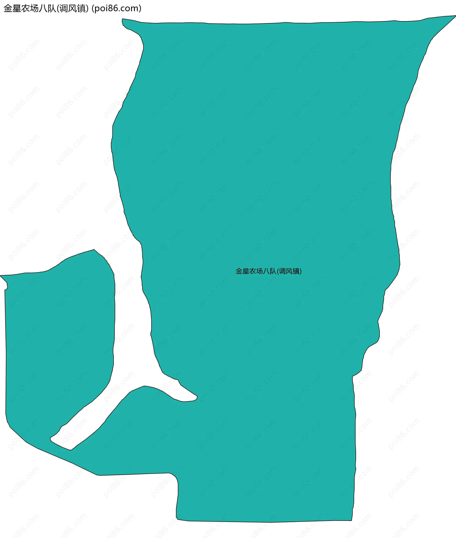 金星农场八队(调风镇)边界地图