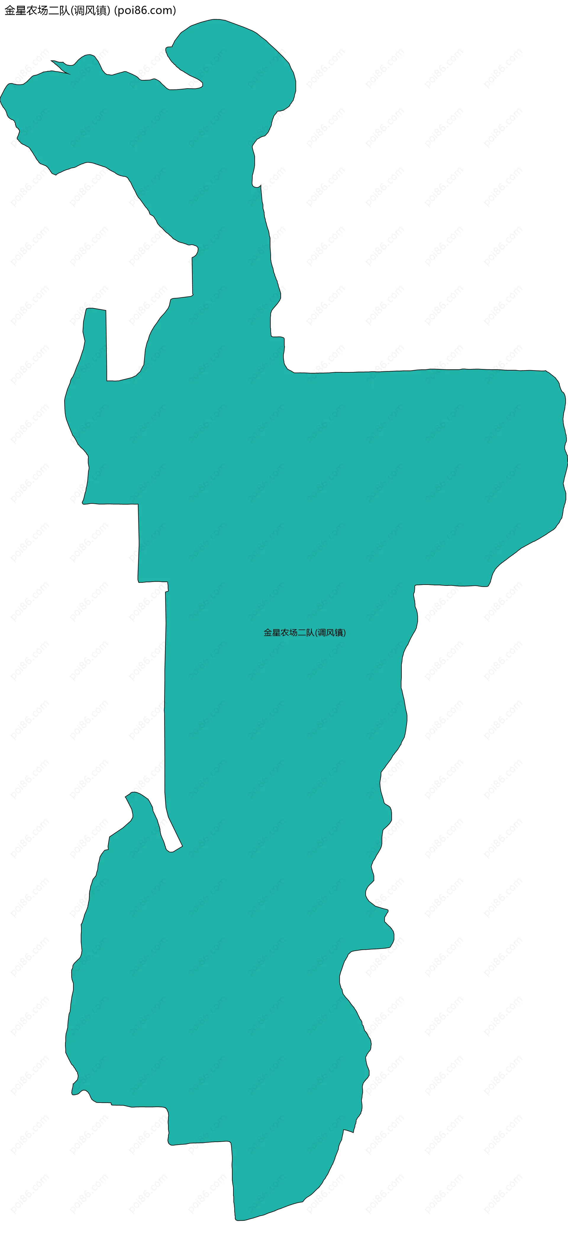 金星农场二队(调风镇)边界地图