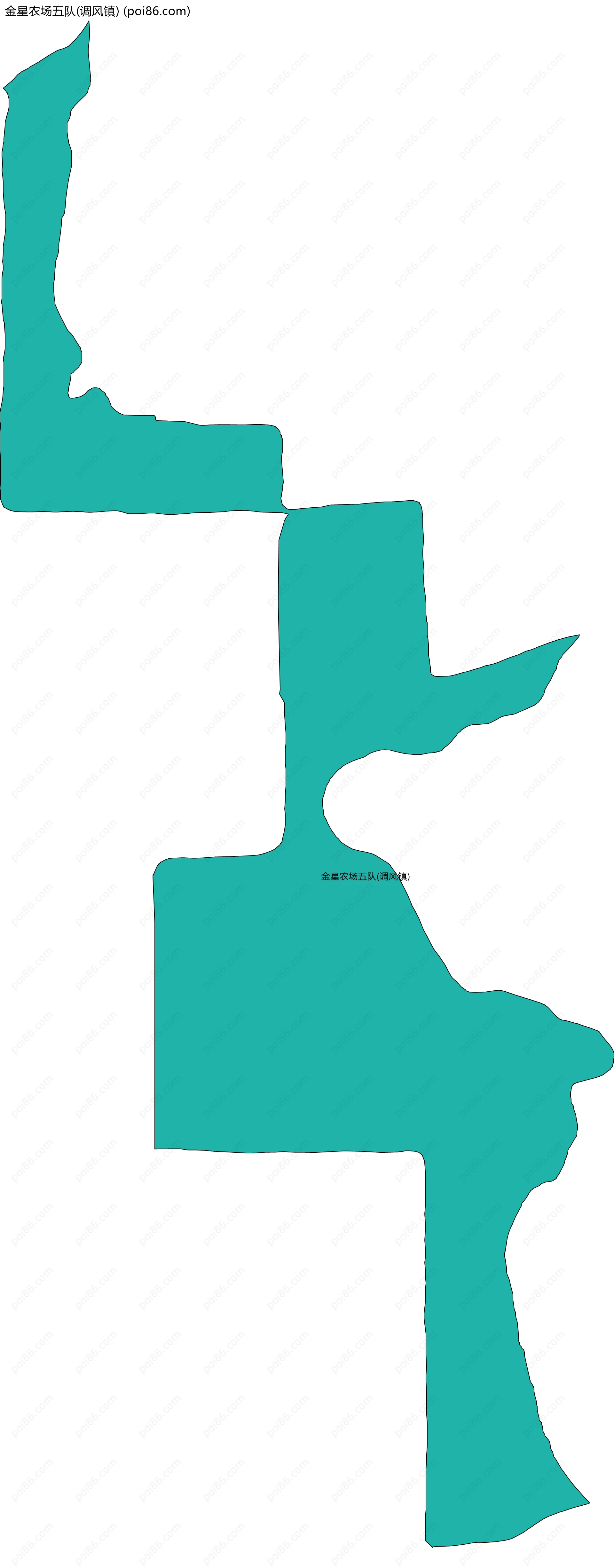 金星农场五队(调风镇)边界地图