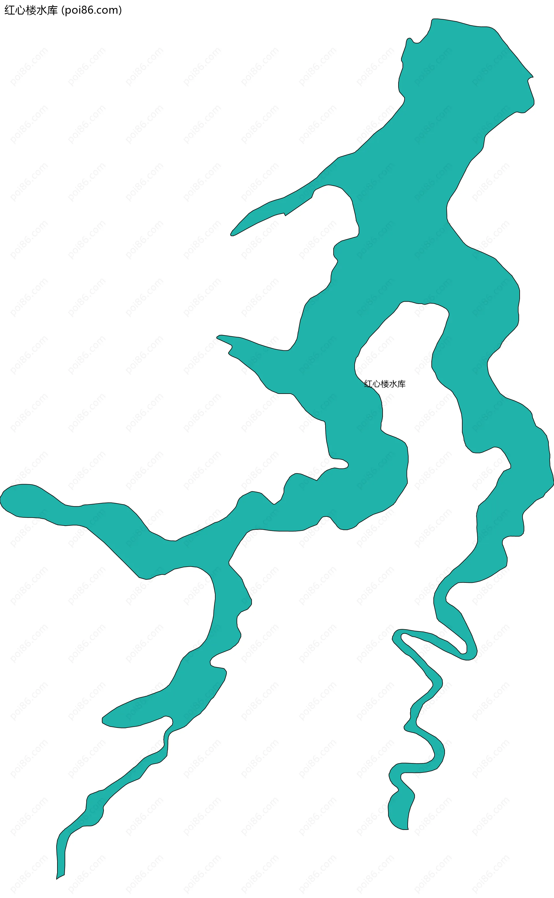 红心楼水库边界地图