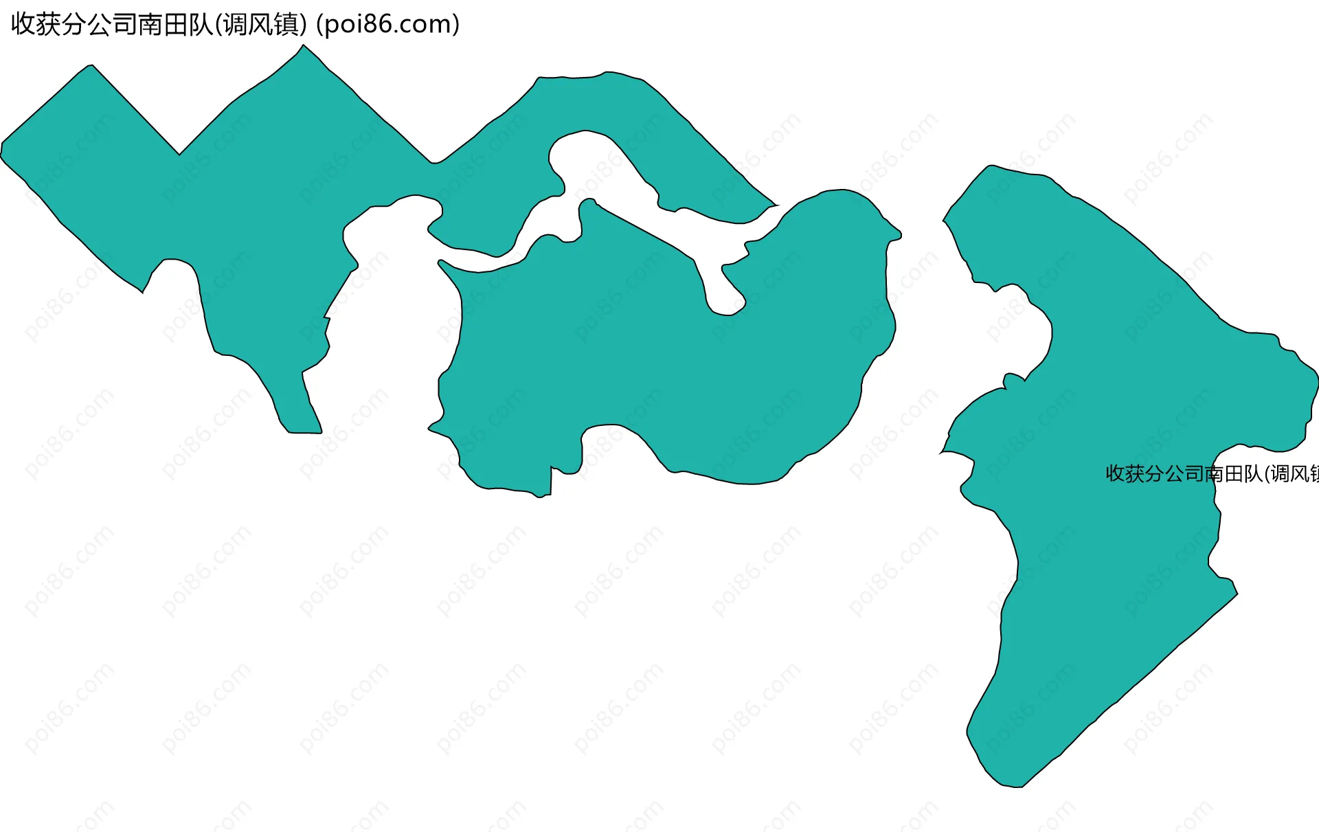 收获分公司南田队(调风镇)边界地图