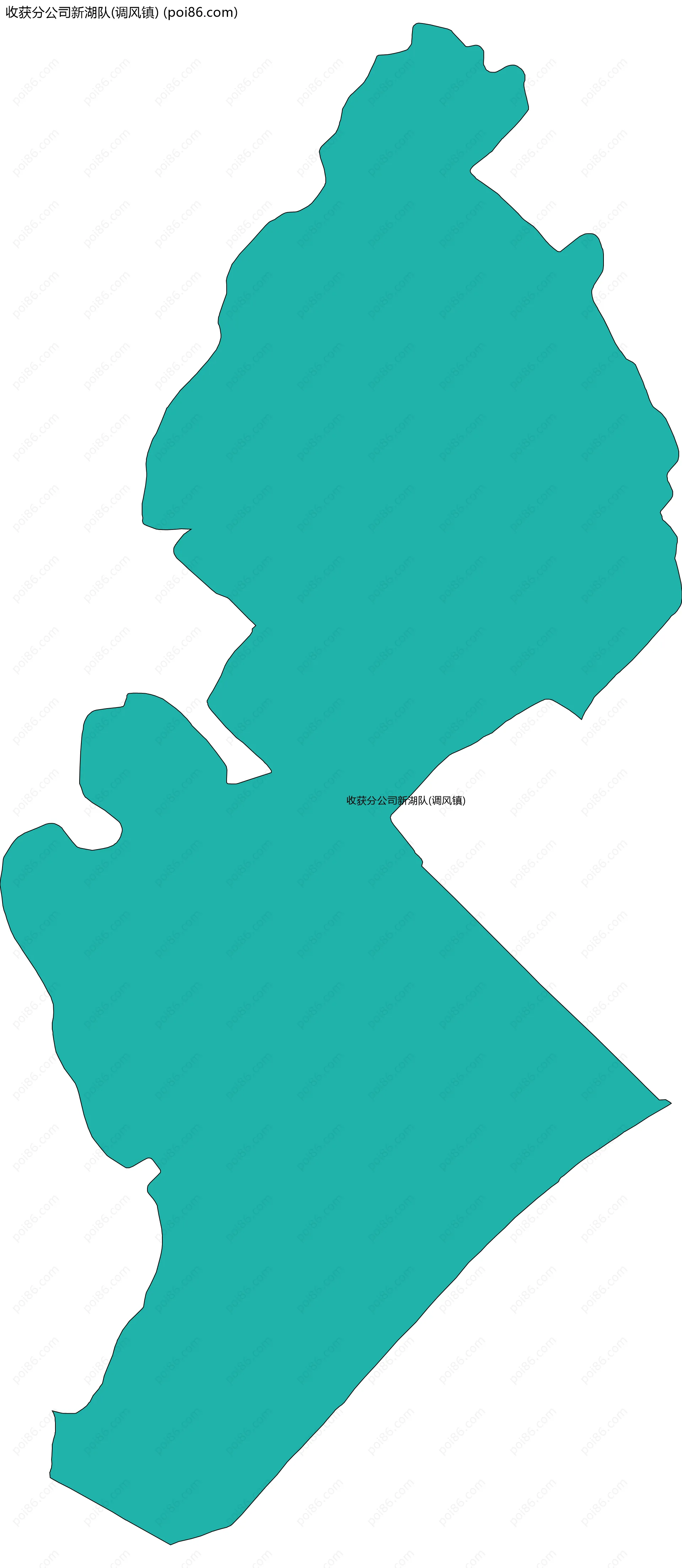 收获分公司新湖队(调风镇)边界地图