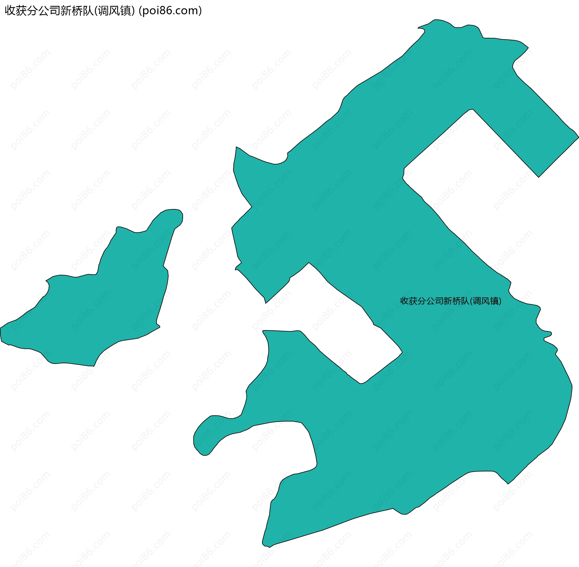 收获分公司新桥队(调风镇)边界地图