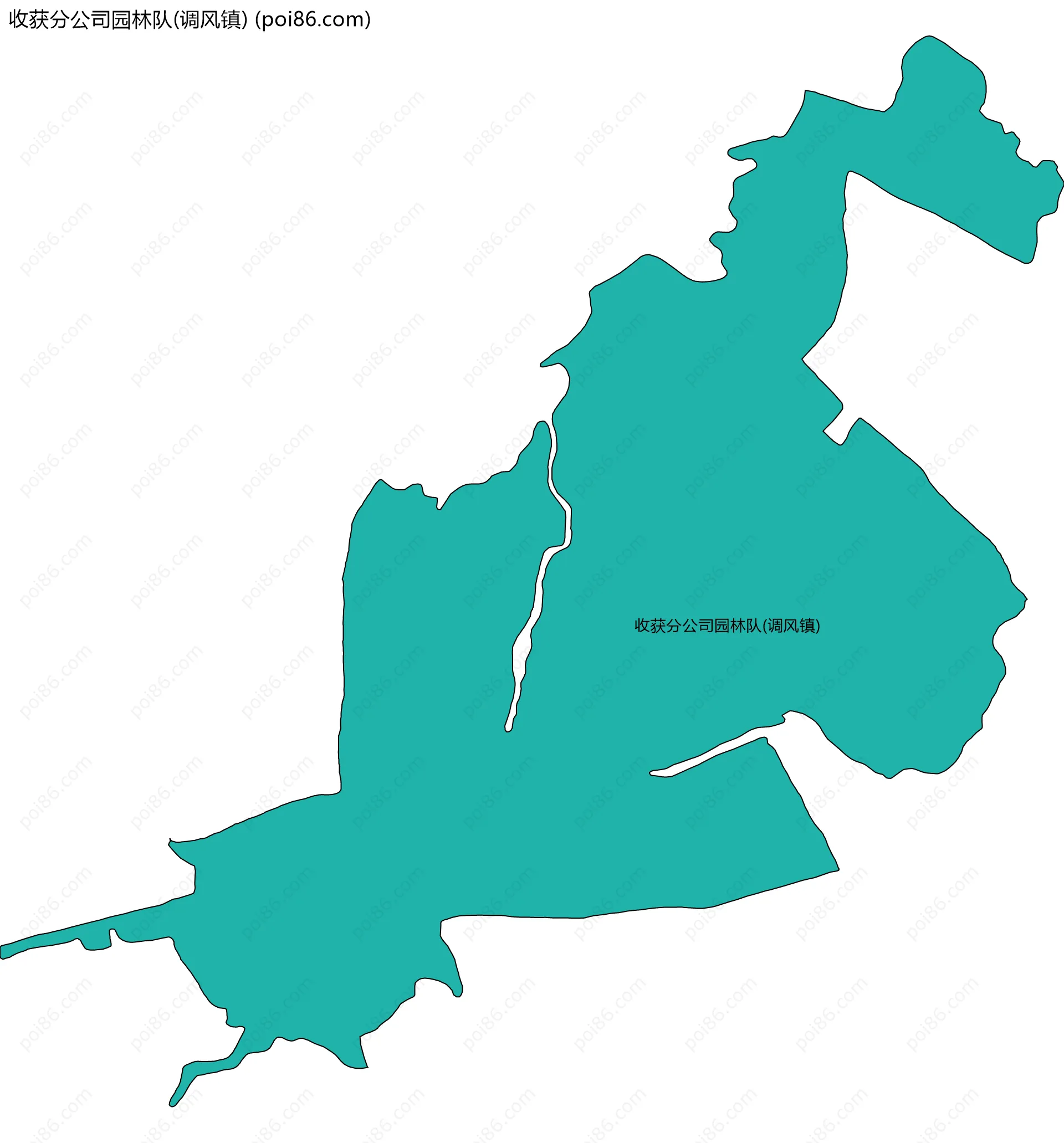 收获分公司园林队(调风镇)边界地图