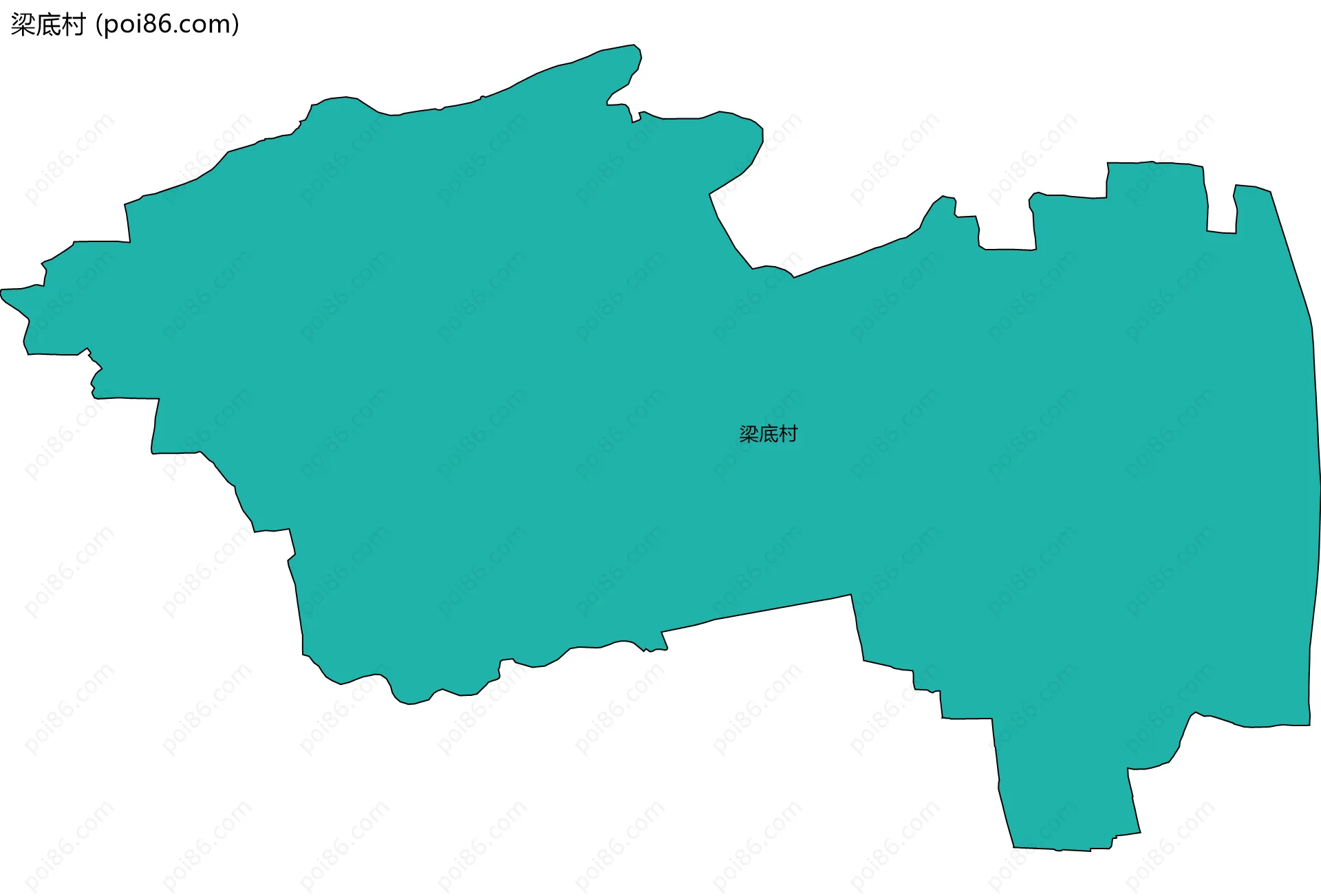 梁底村边界地图