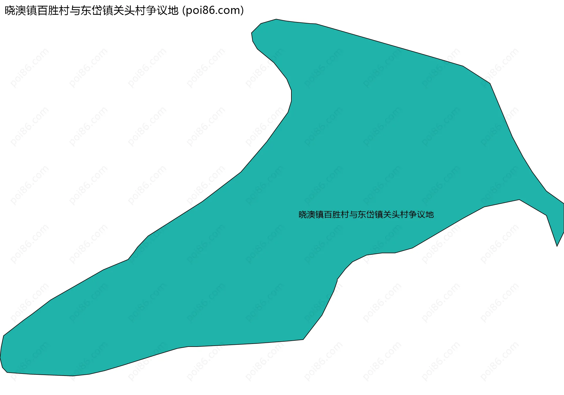 晓澳镇百胜村与东岱镇关头村争议地边界地图