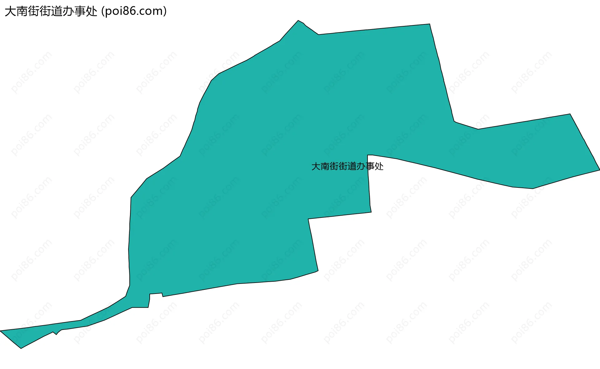 大南街街道办事处边界地图(五级行政区划)