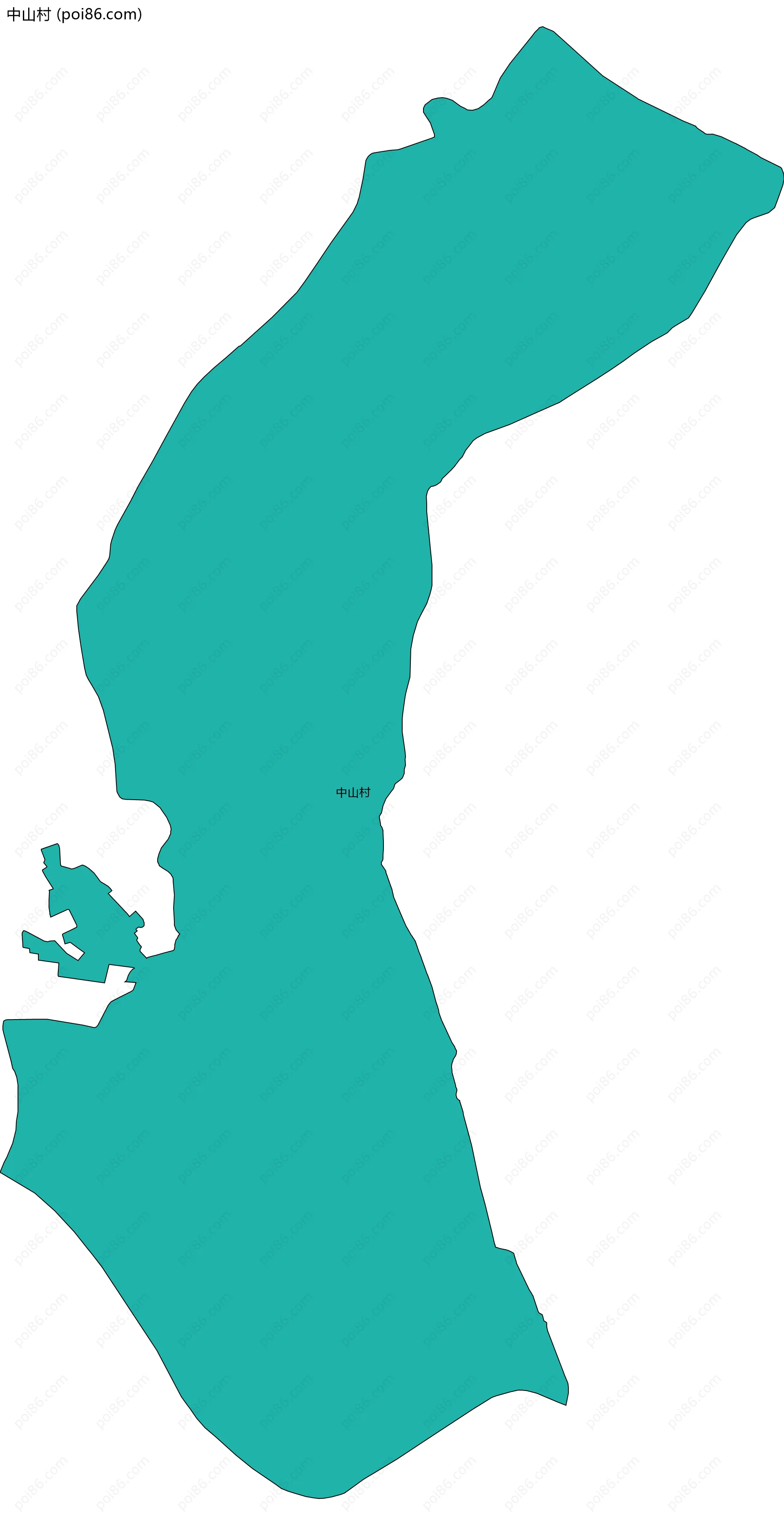 中山村边界地图