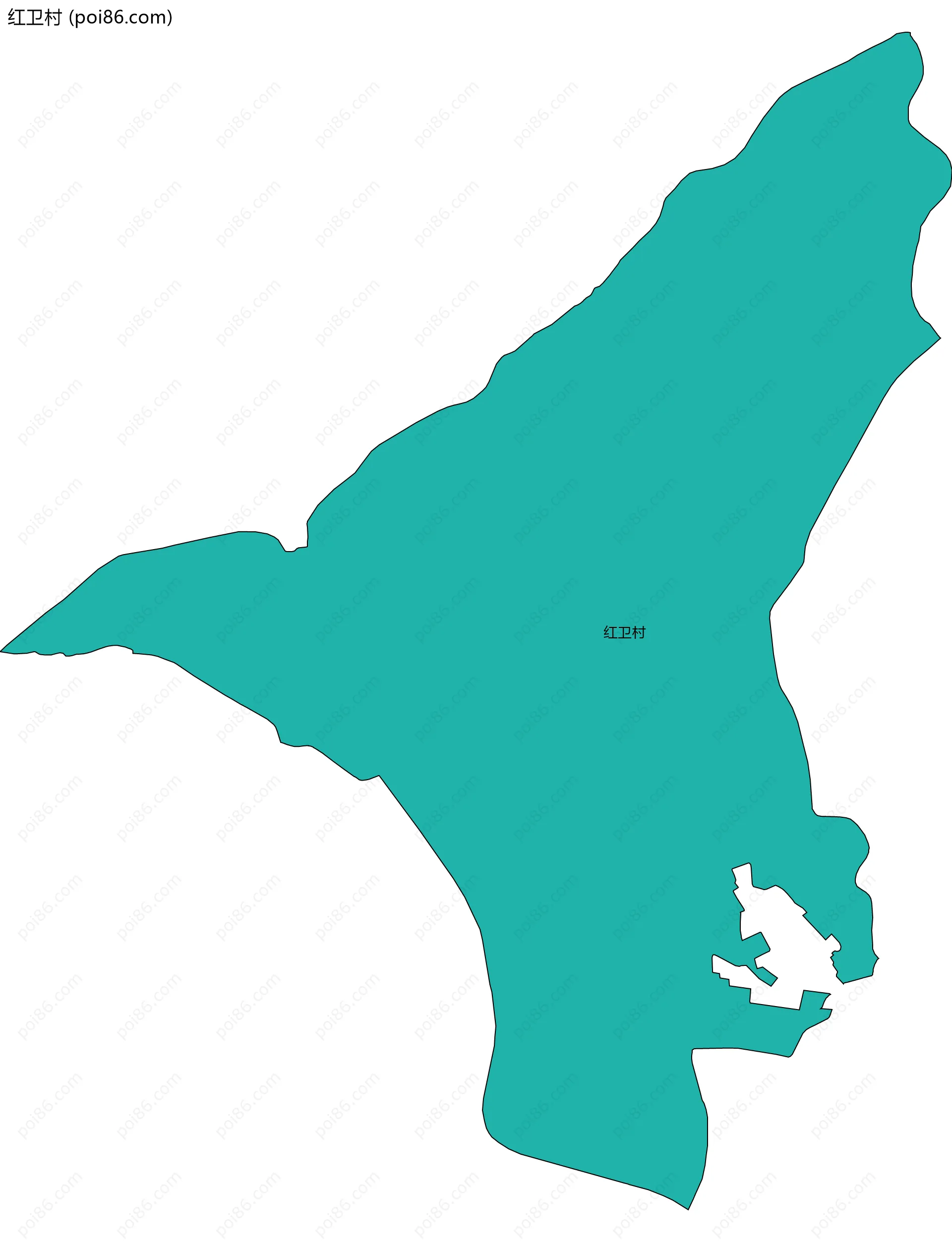红卫村边界地图
