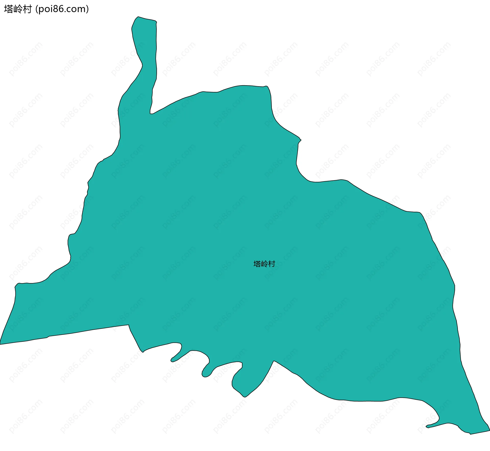 塔岭村边界地图