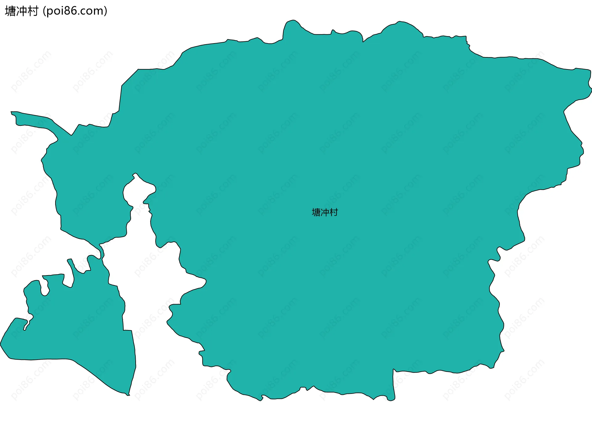 塘冲村边界地图
