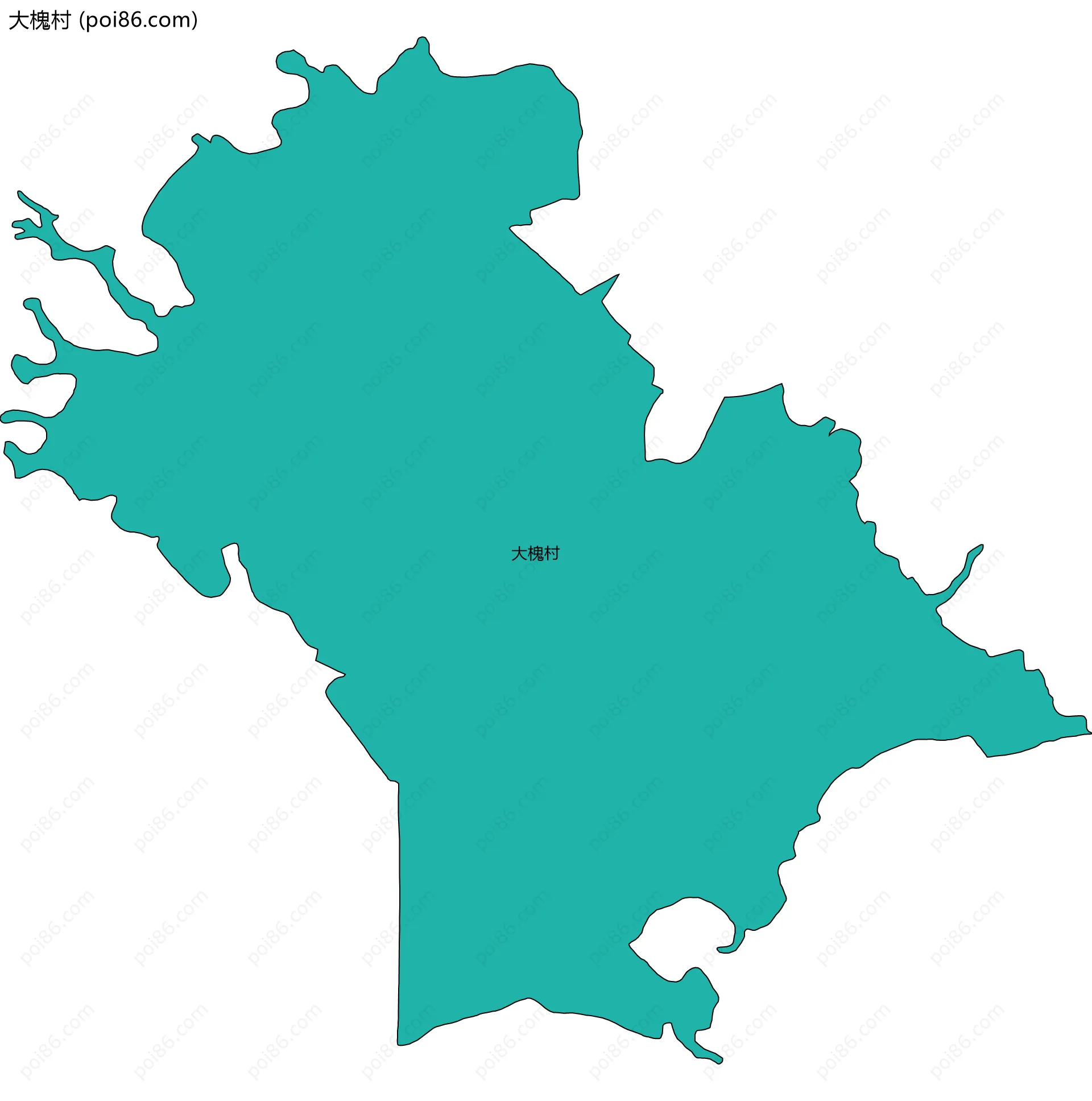 大槐村边界地图