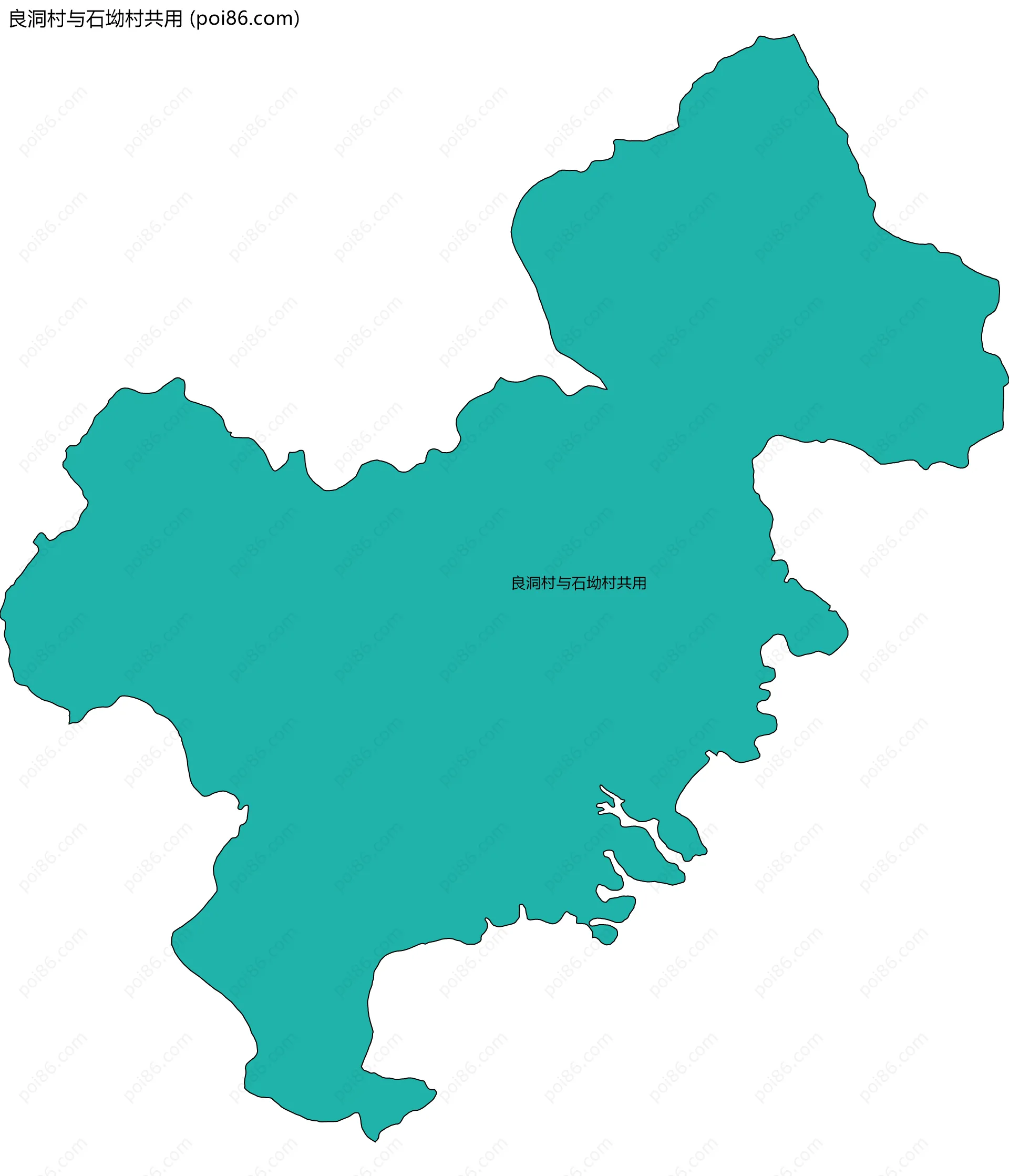 良洞村与石坳村共用边界地图