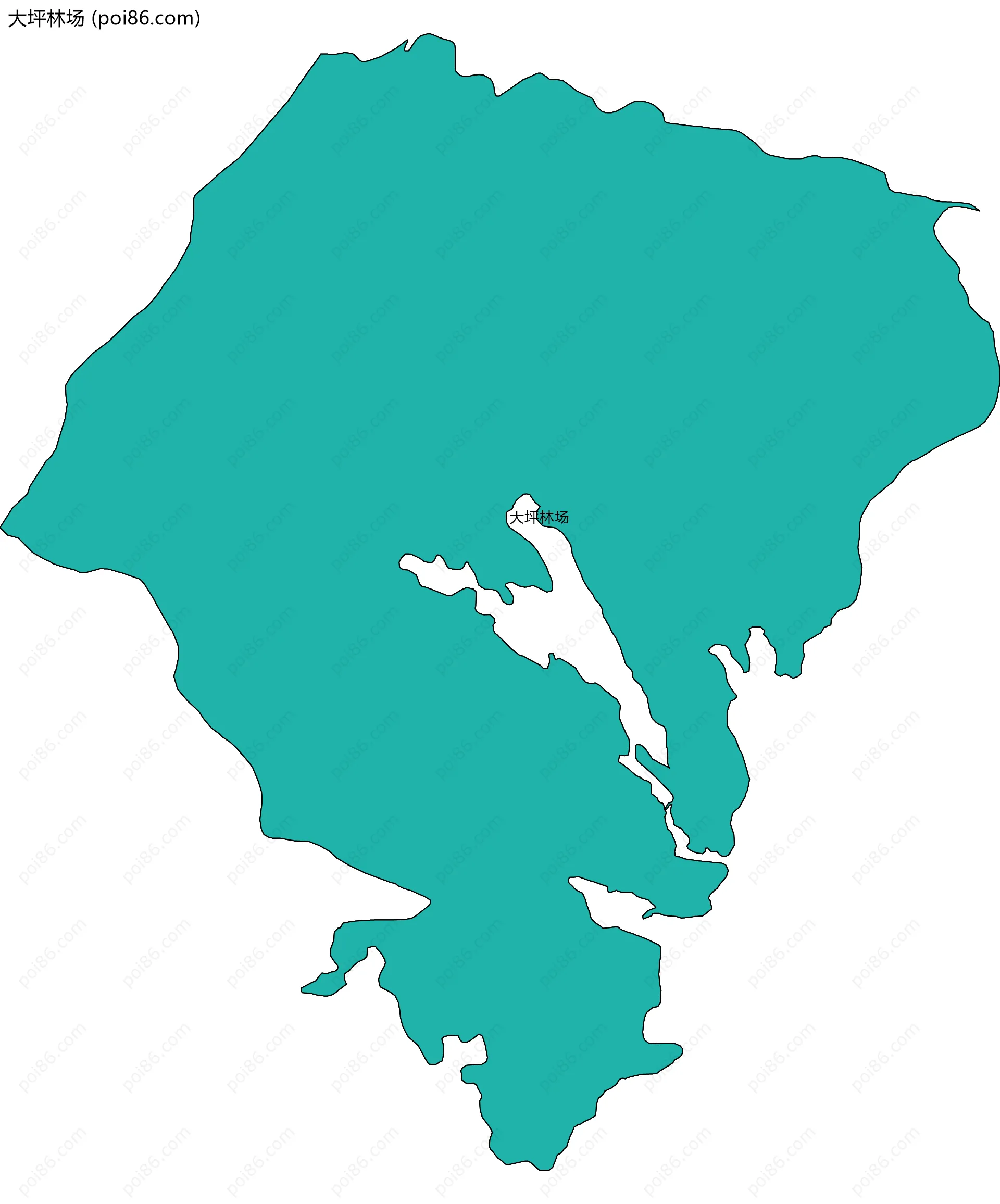 大坪林场边界地图(五级行政区划)