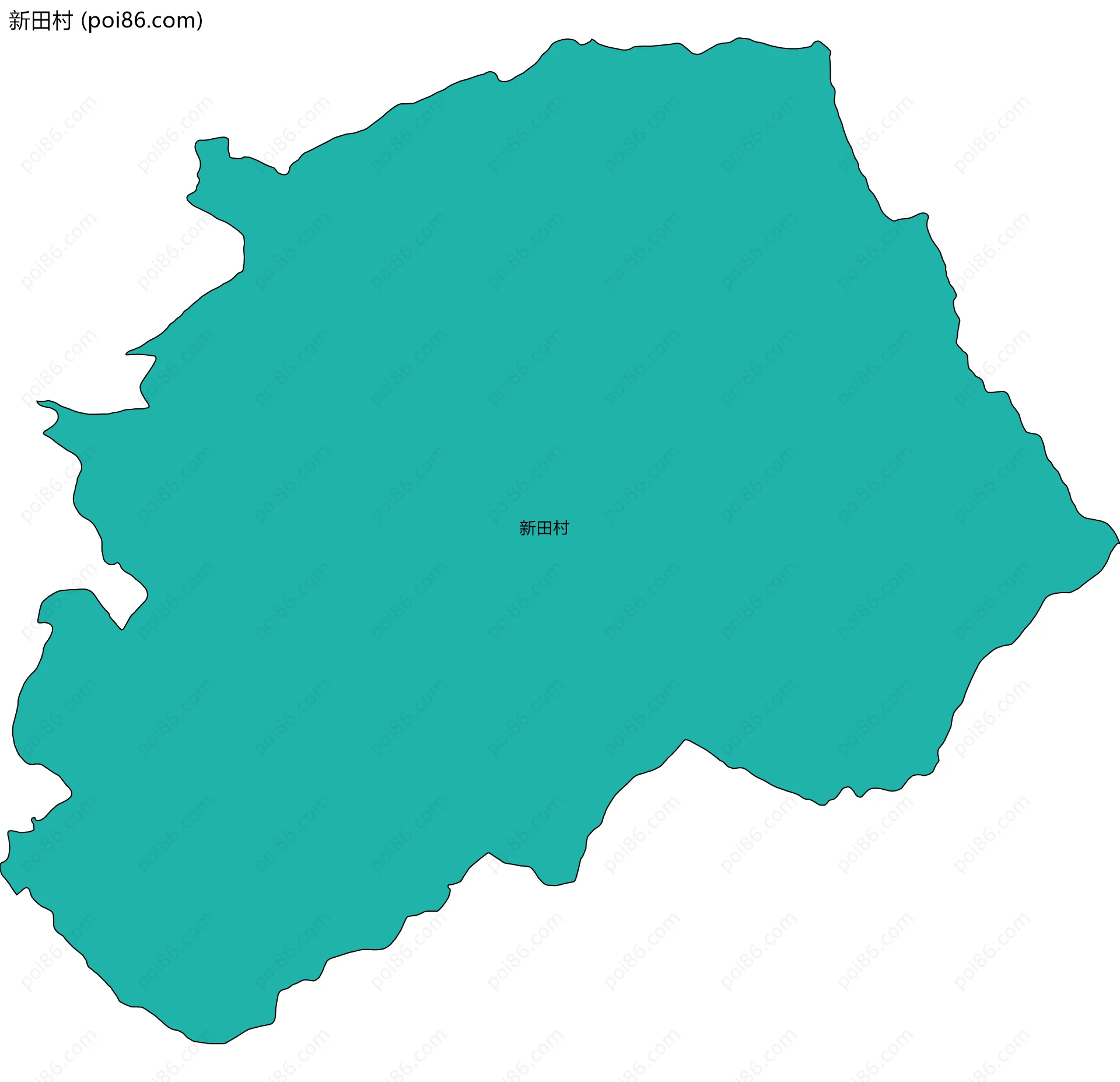 新田村边界地图