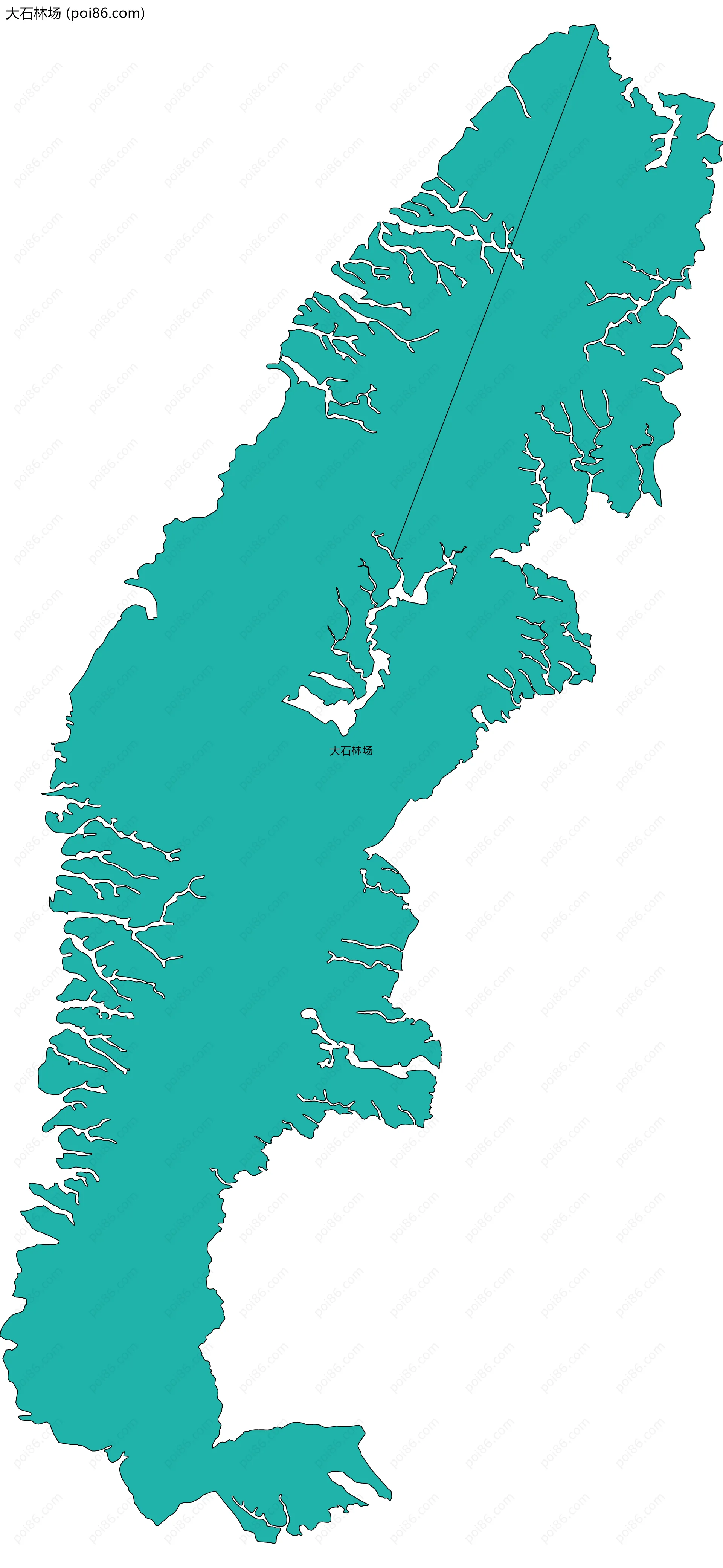 大石林场边界地图(五级行政区划)