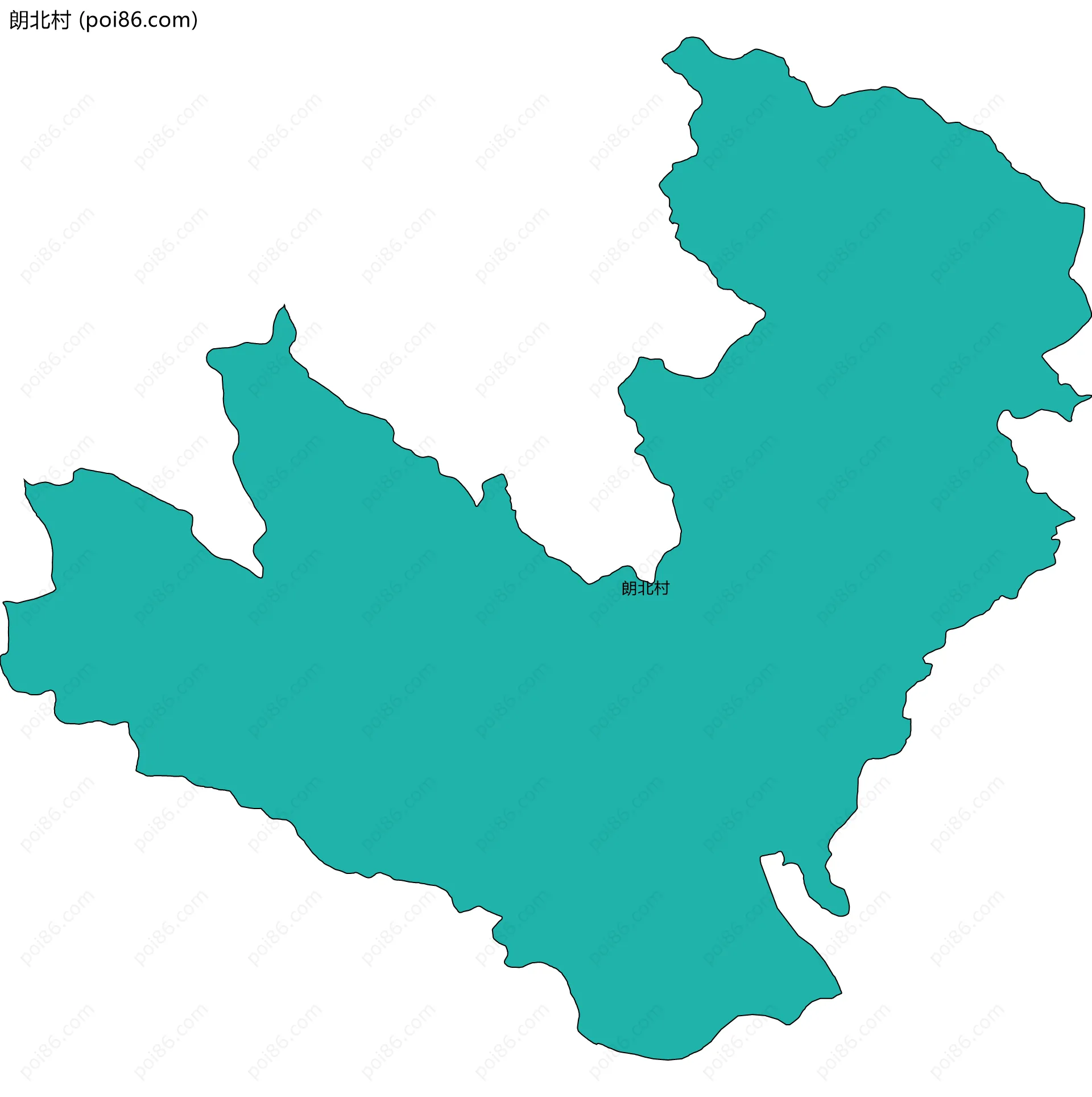 朗北村边界地图