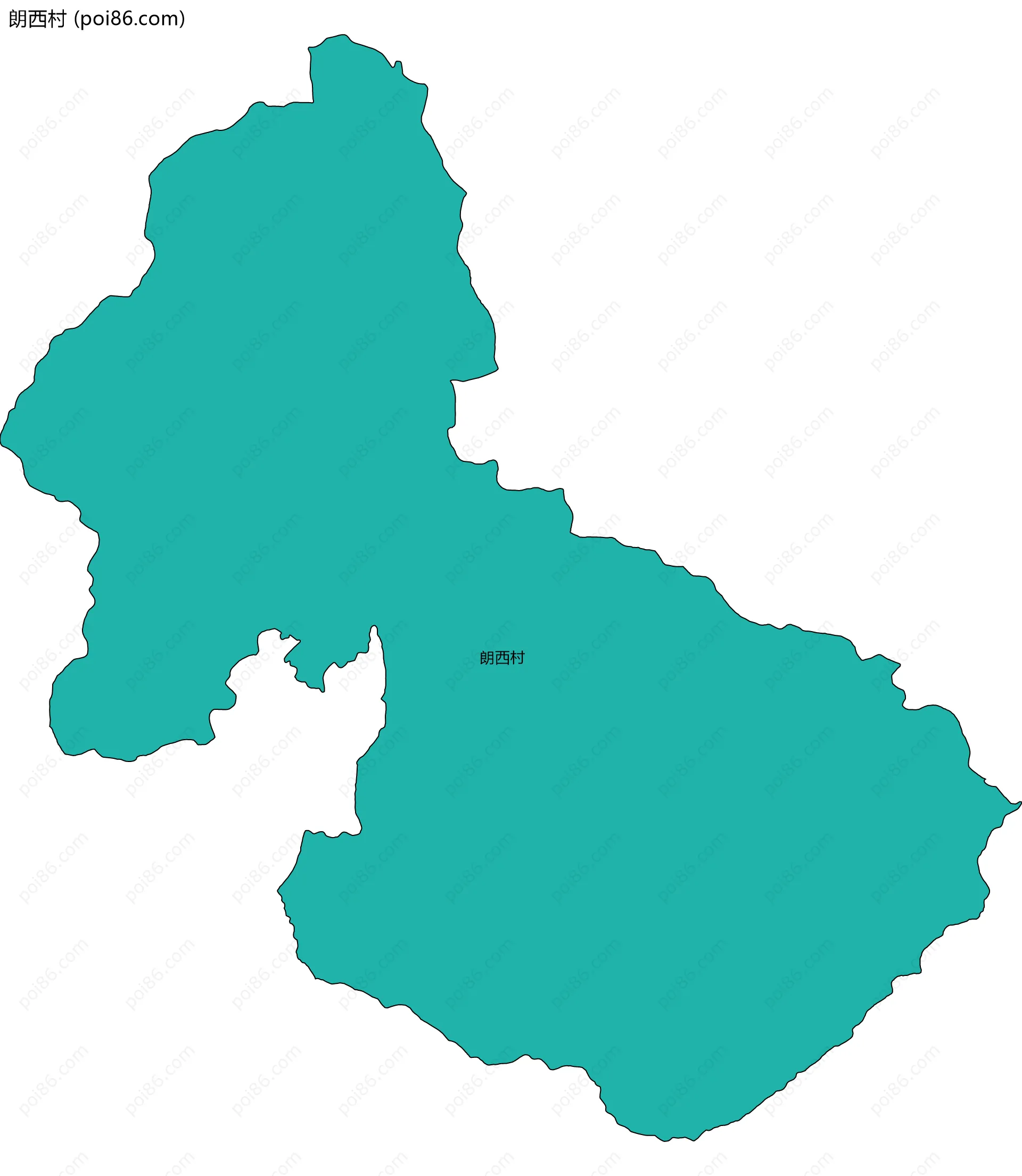 朗西村边界地图