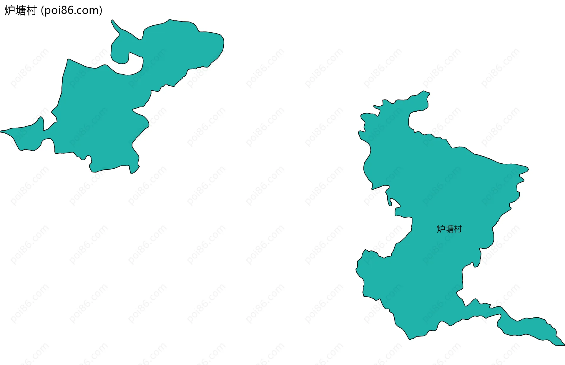 炉塘村边界地图